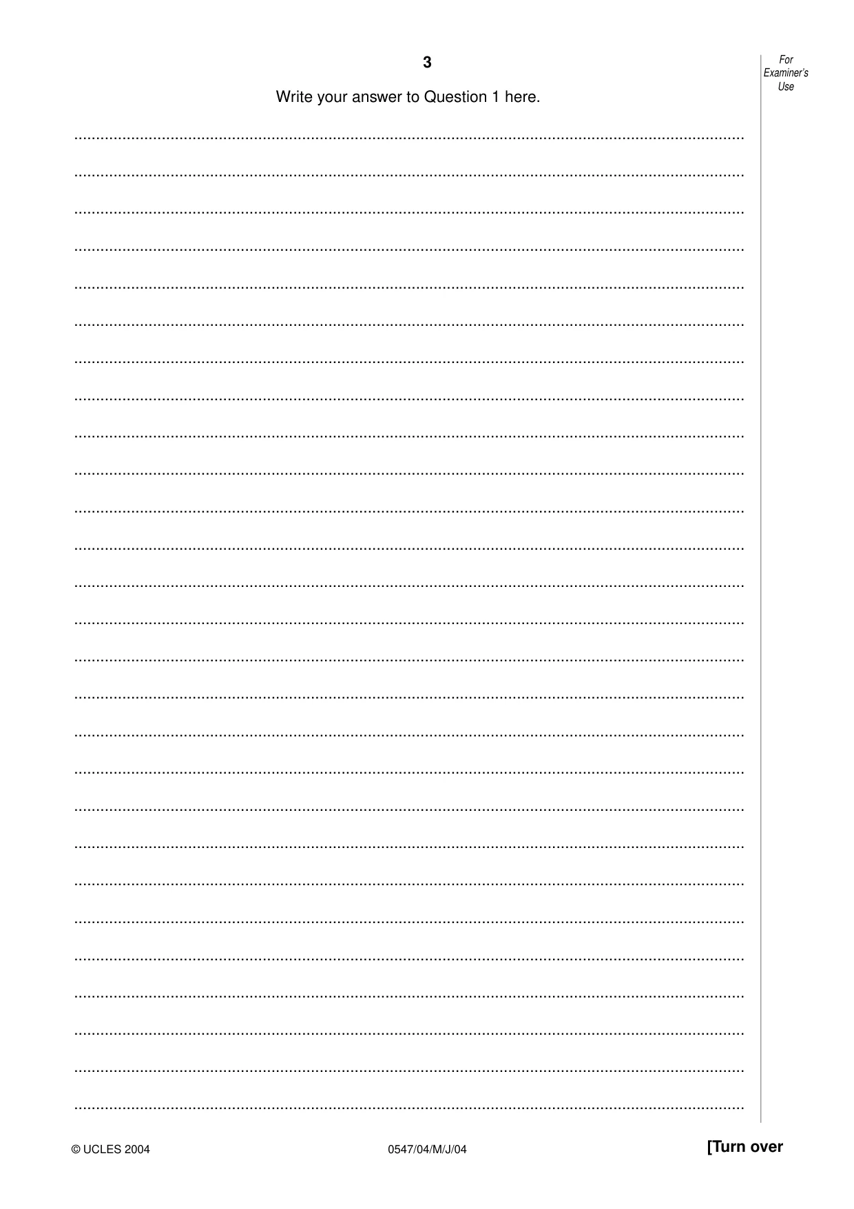 Cambridge IGCSE Chinese (Mandarin) - Foreign Language 0547 2004 May/June Paper 4 · Variant 1 question paper, page 3 of 4