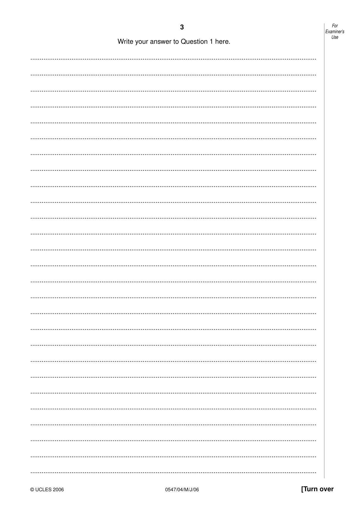 Cambridge IGCSE Chinese (Mandarin) - Foreign Language 0547 2006 May/June Paper 4 · Variant 1 question paper, page 3 of 4