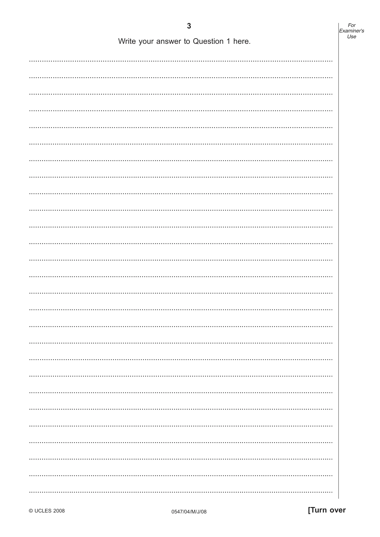 Cambridge IGCSE Chinese (Mandarin) - Foreign Language 0547 2008 May/June Paper 4 · Variant 1 question paper, page 3 of 4