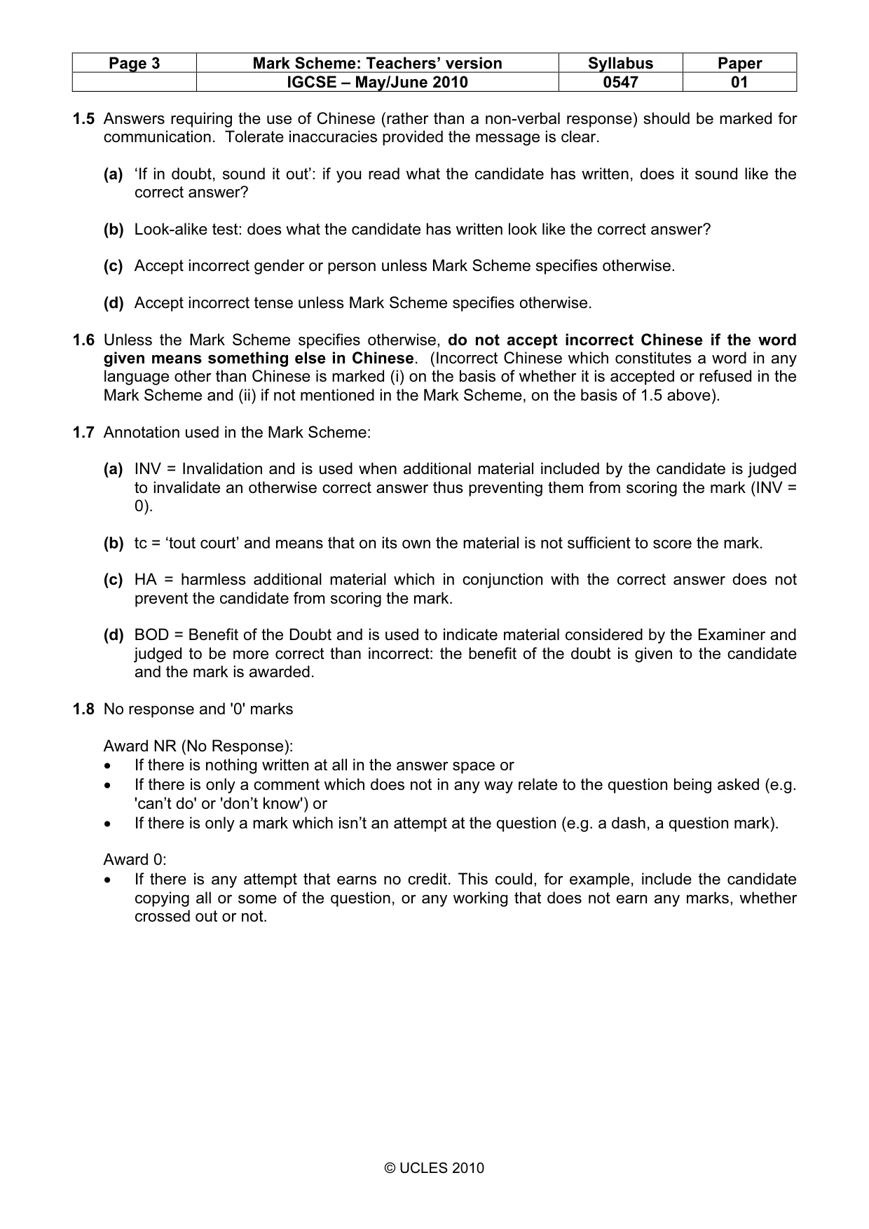 Mark scheme, page 3 of 16