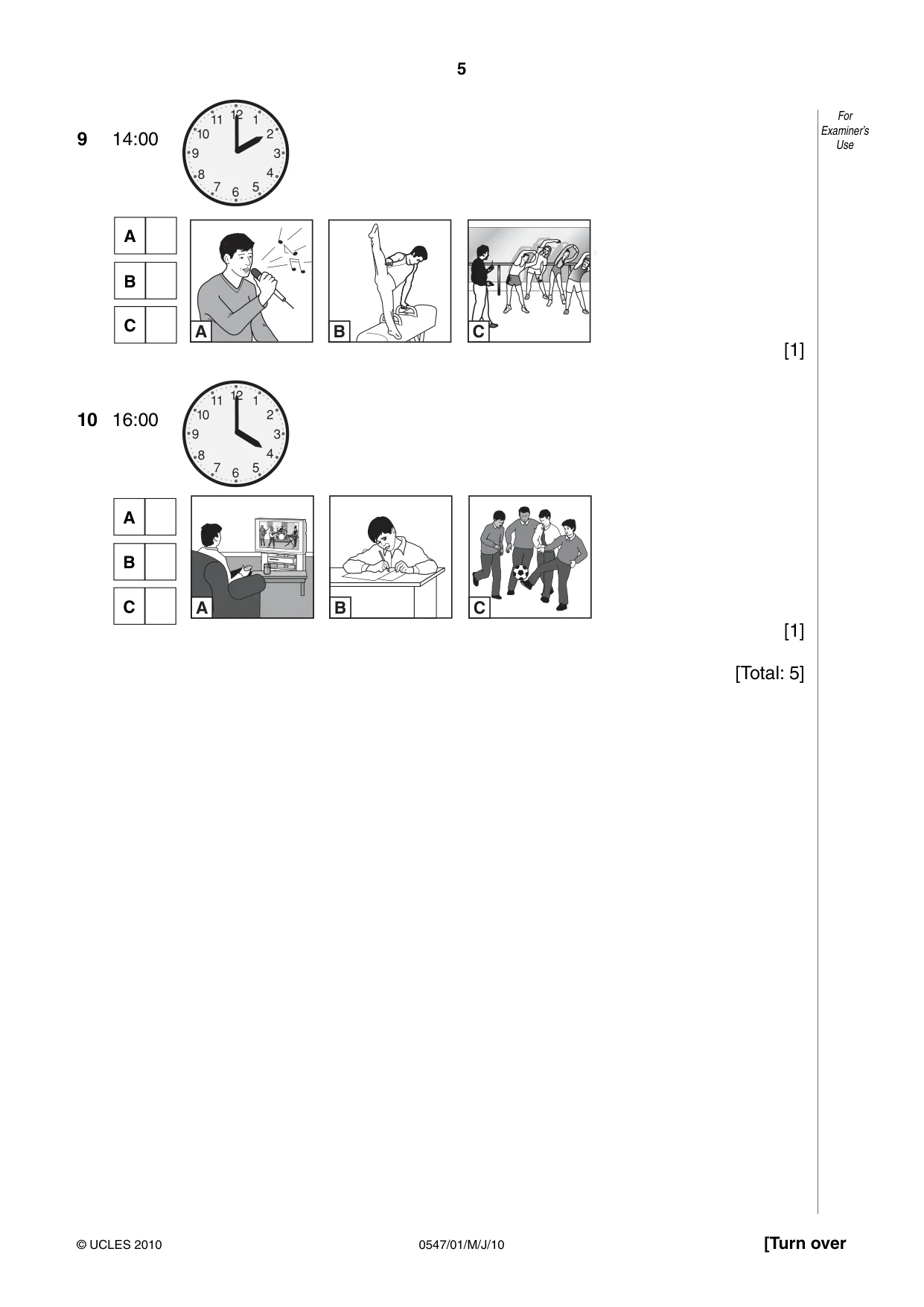 Cambridge IGCSE Chinese (Mandarin) - Foreign Language 0547 2010 May/June Paper 1 · Variant 1 question paper, page 5 of 12