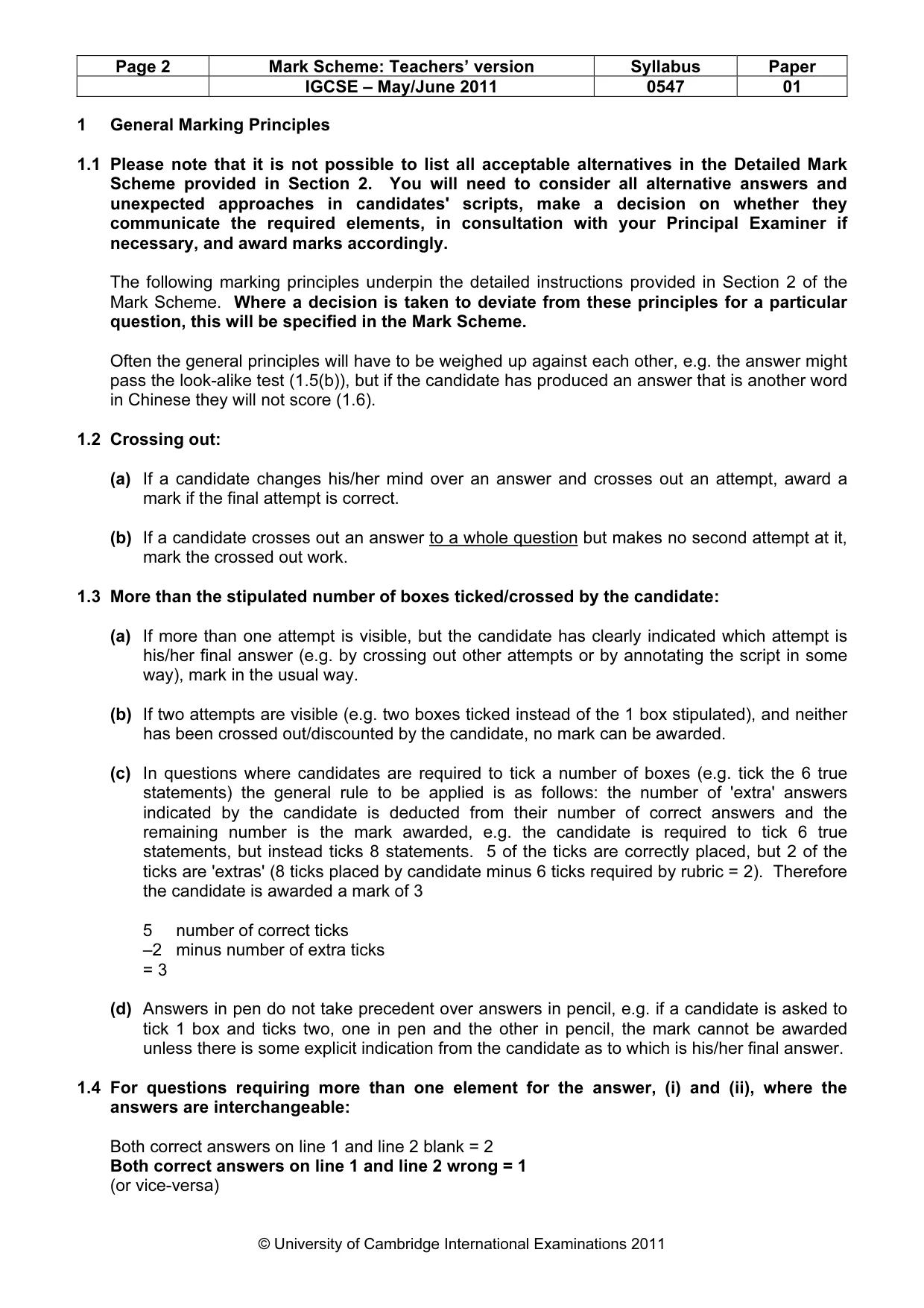 Mark scheme, page 2 of 18