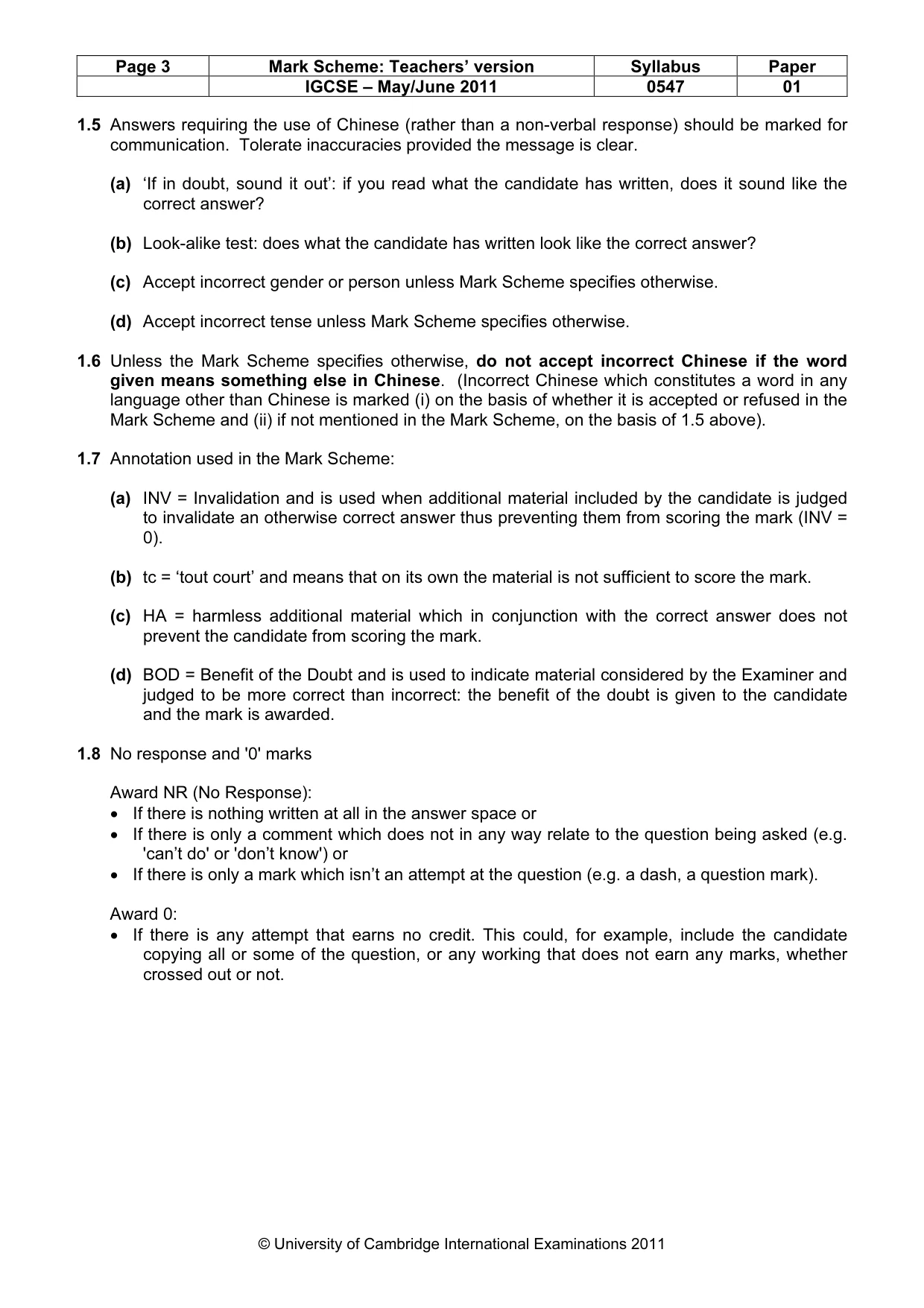 Mark scheme, page 3 of 18