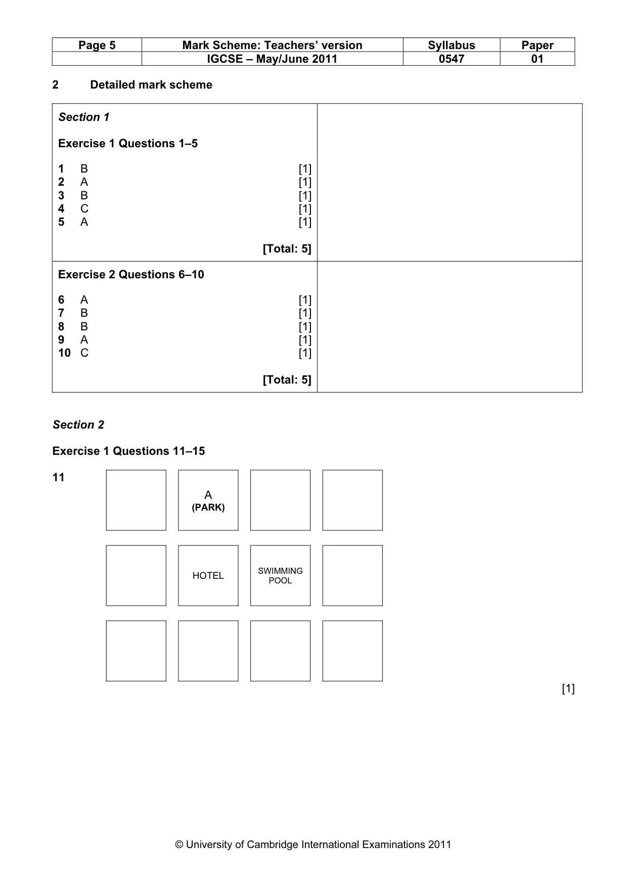 Mark scheme, page 5 of 18