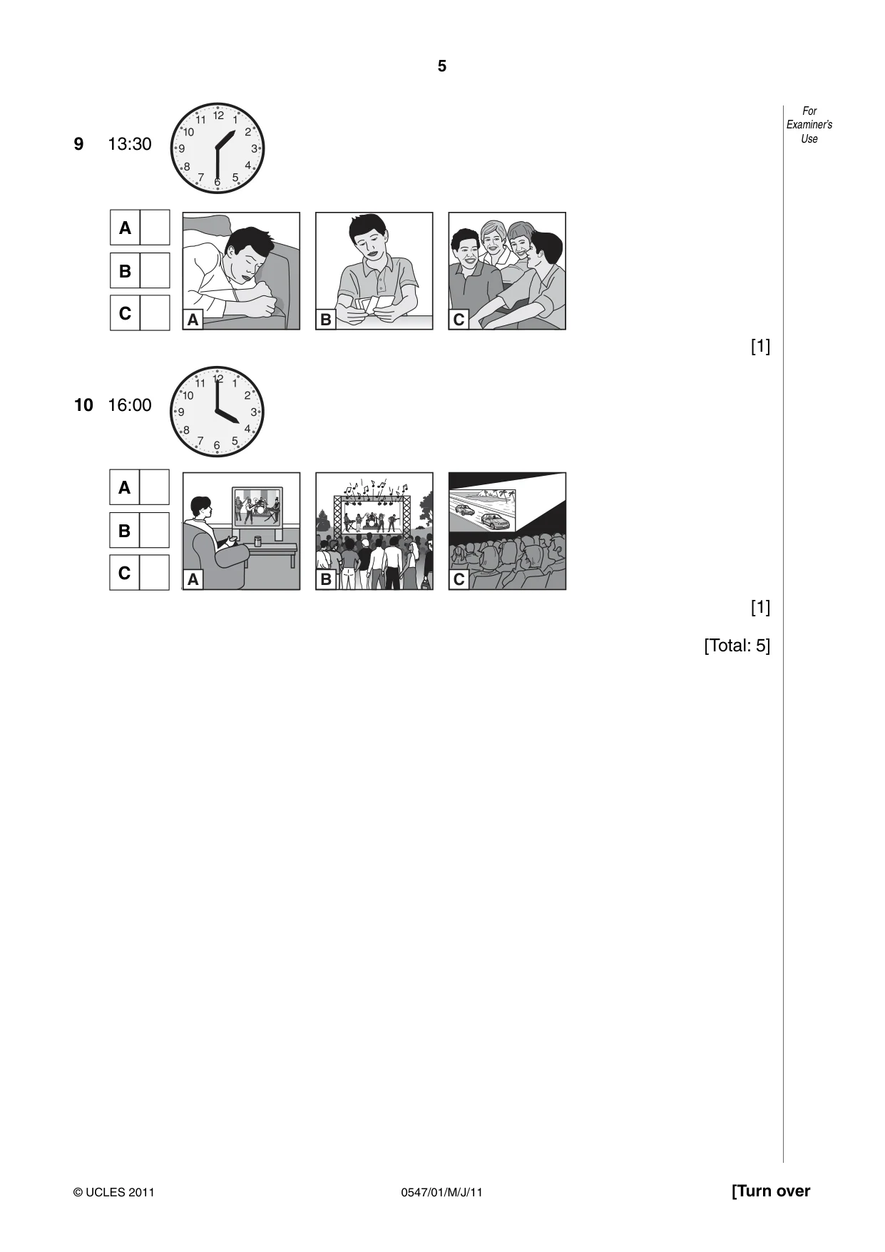 Cambridge IGCSE Chinese (Mandarin) - Foreign Language 0547 2011 May/June Paper 1 · Variant 1 question paper, page 5 of 12