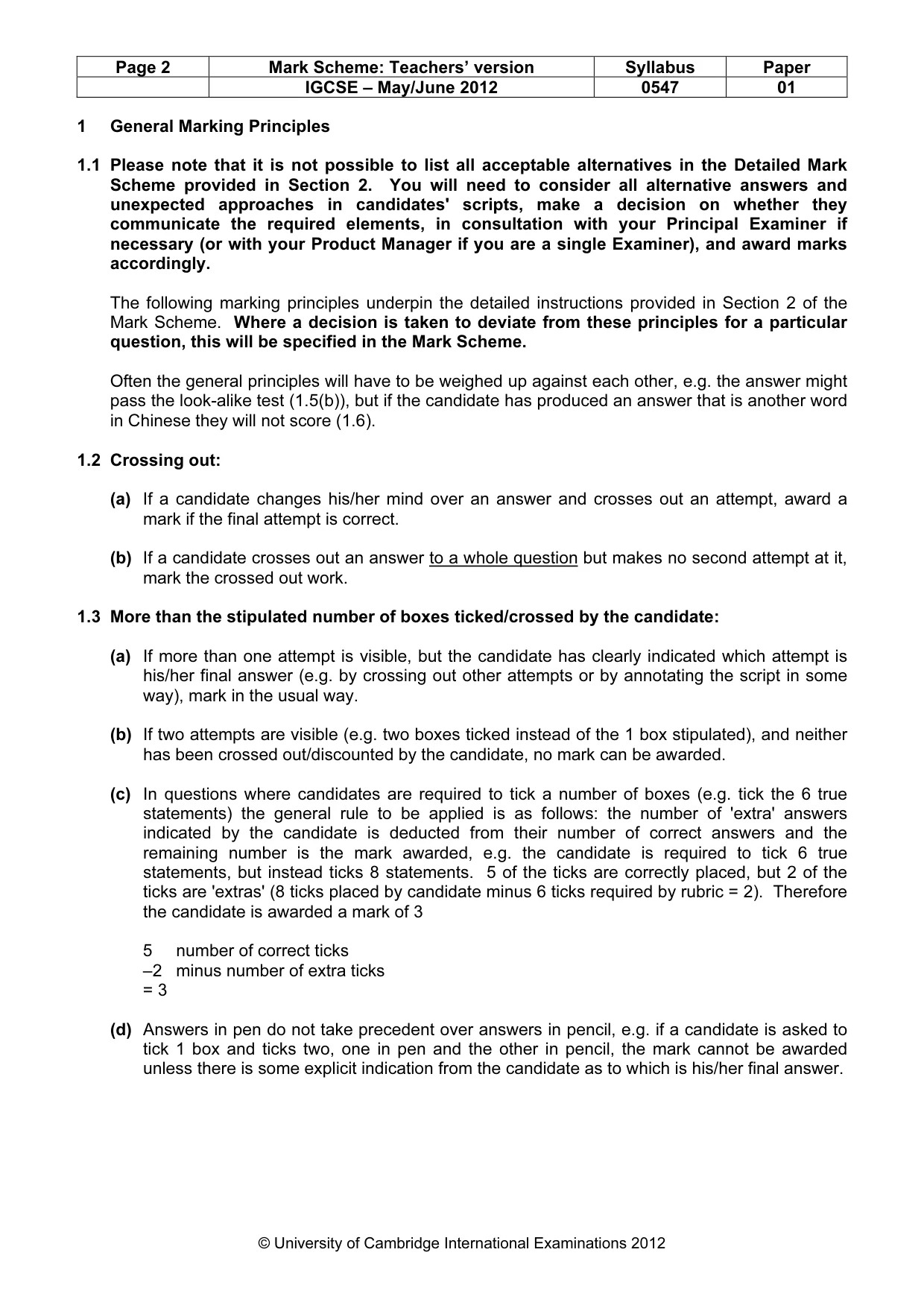 Mark scheme, page 2 of 15
