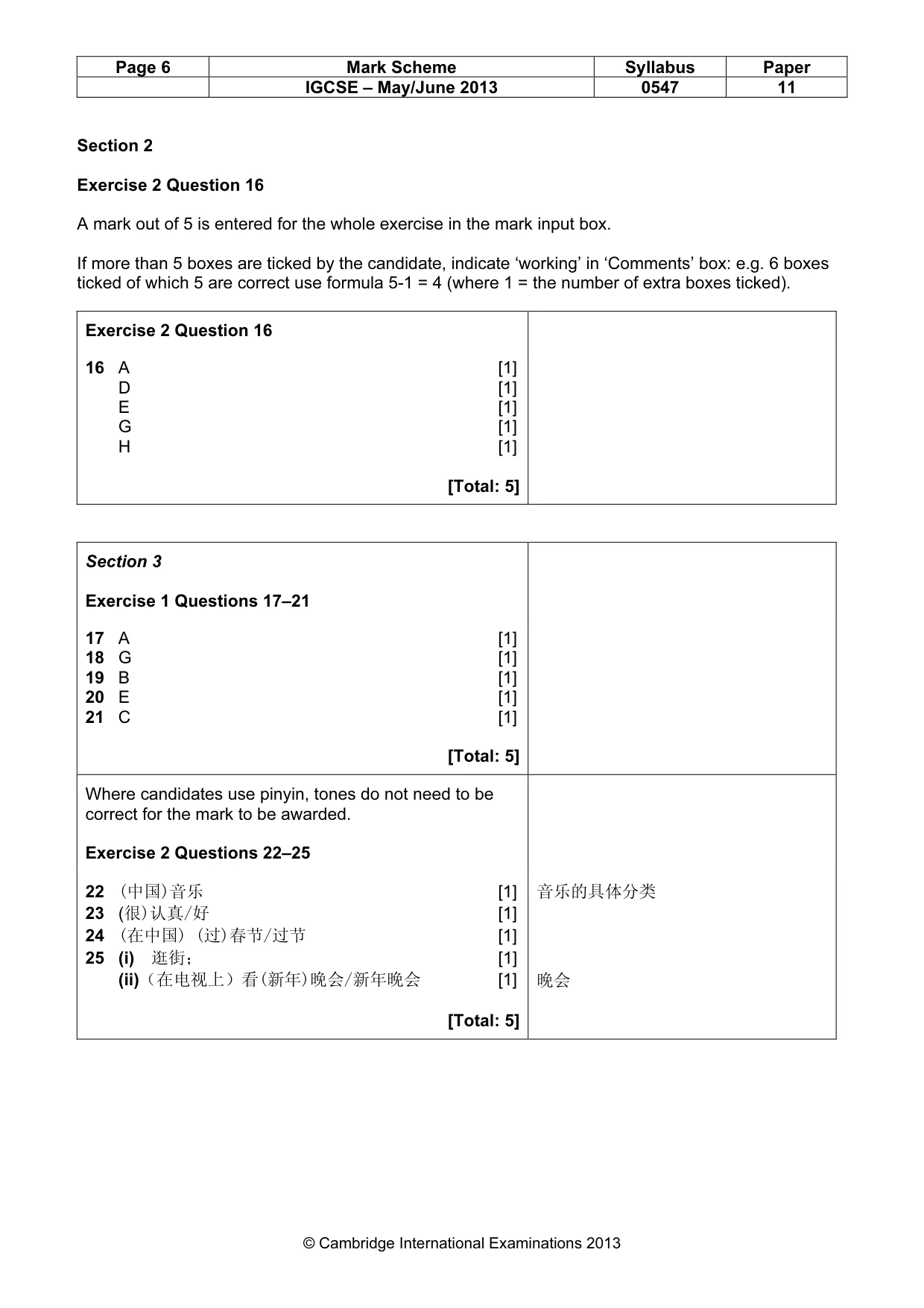 Mark scheme, page 6 of 15
