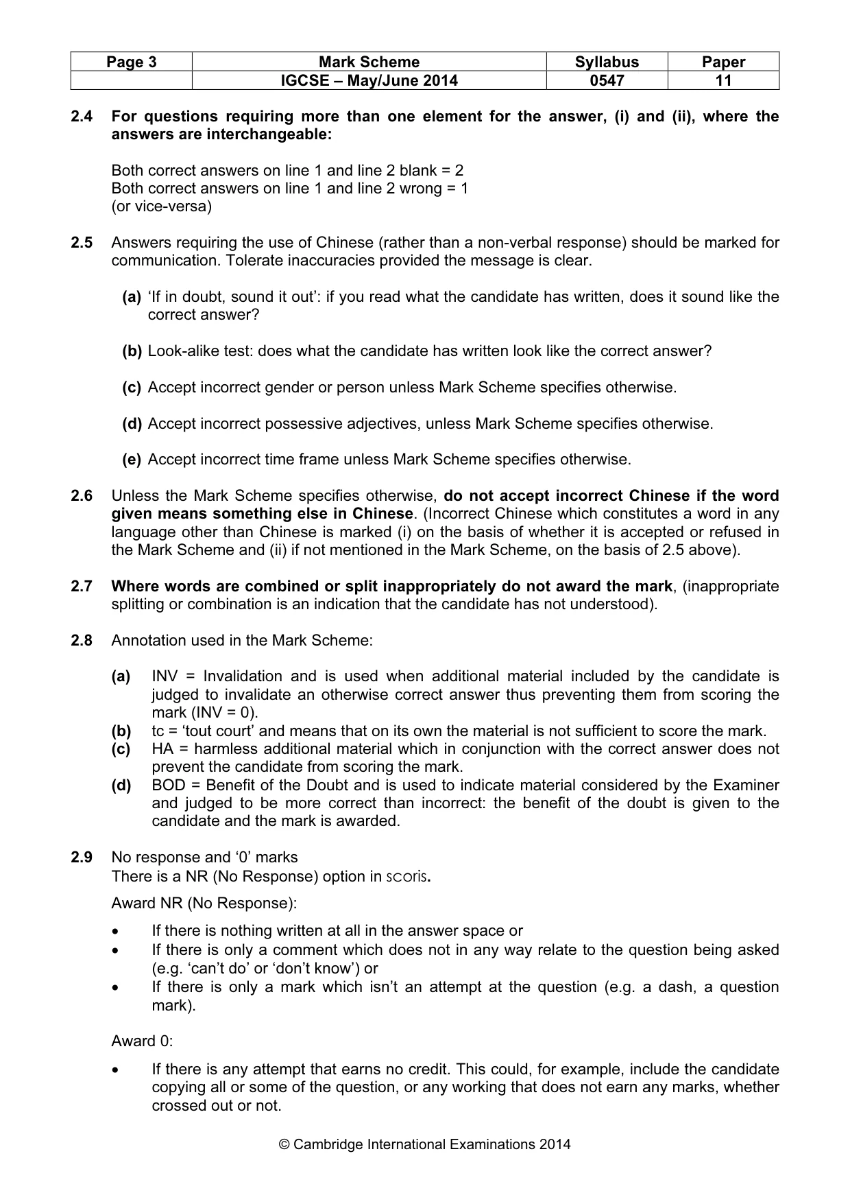 Mark scheme, page 3 of 16