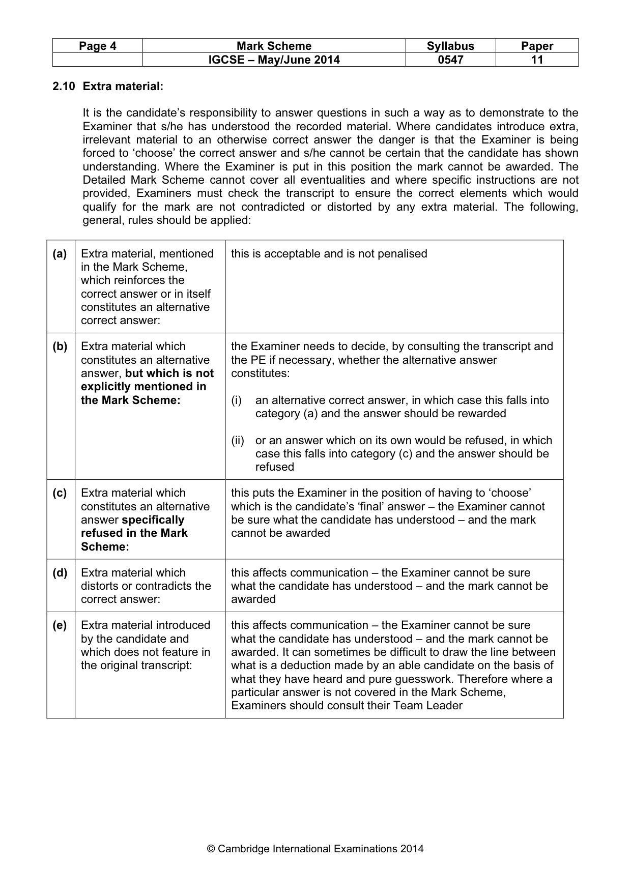 Mark scheme, page 4 of 16