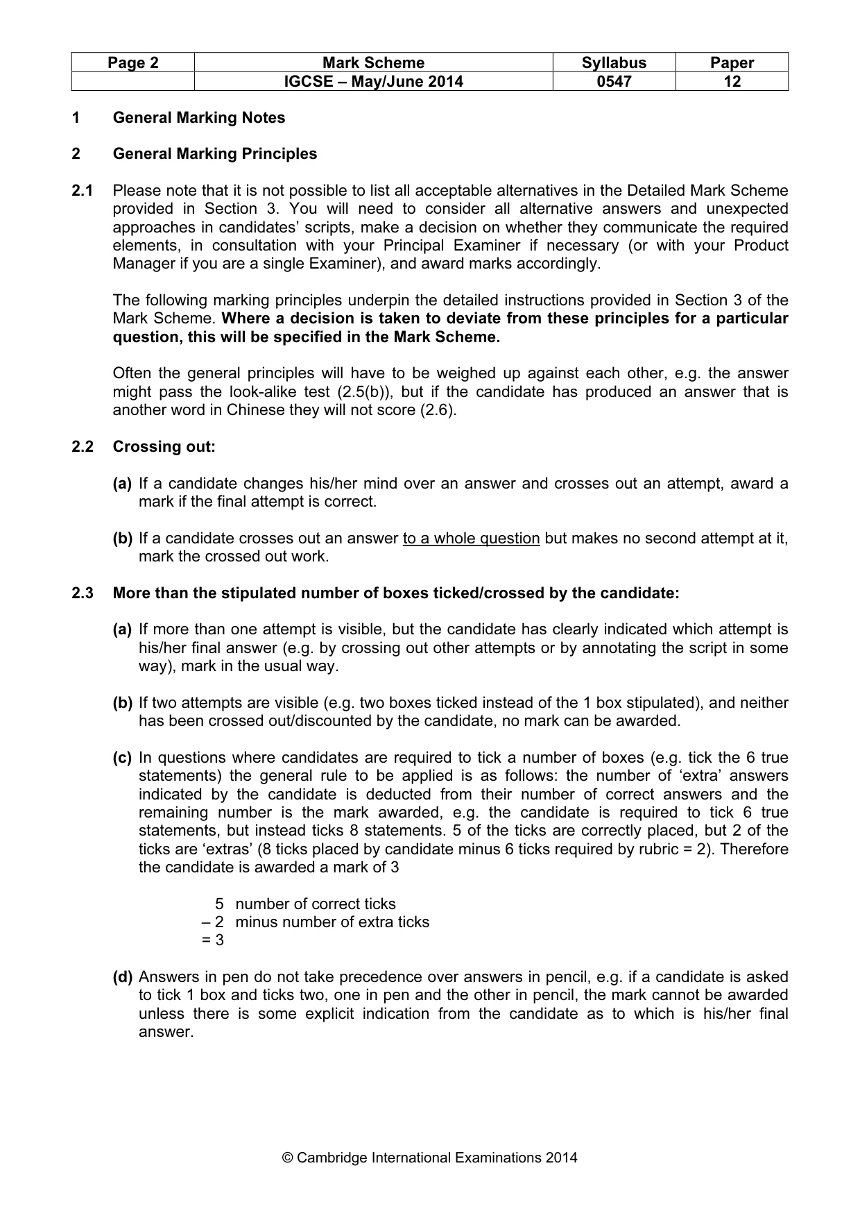 Mark scheme, page 2 of 16