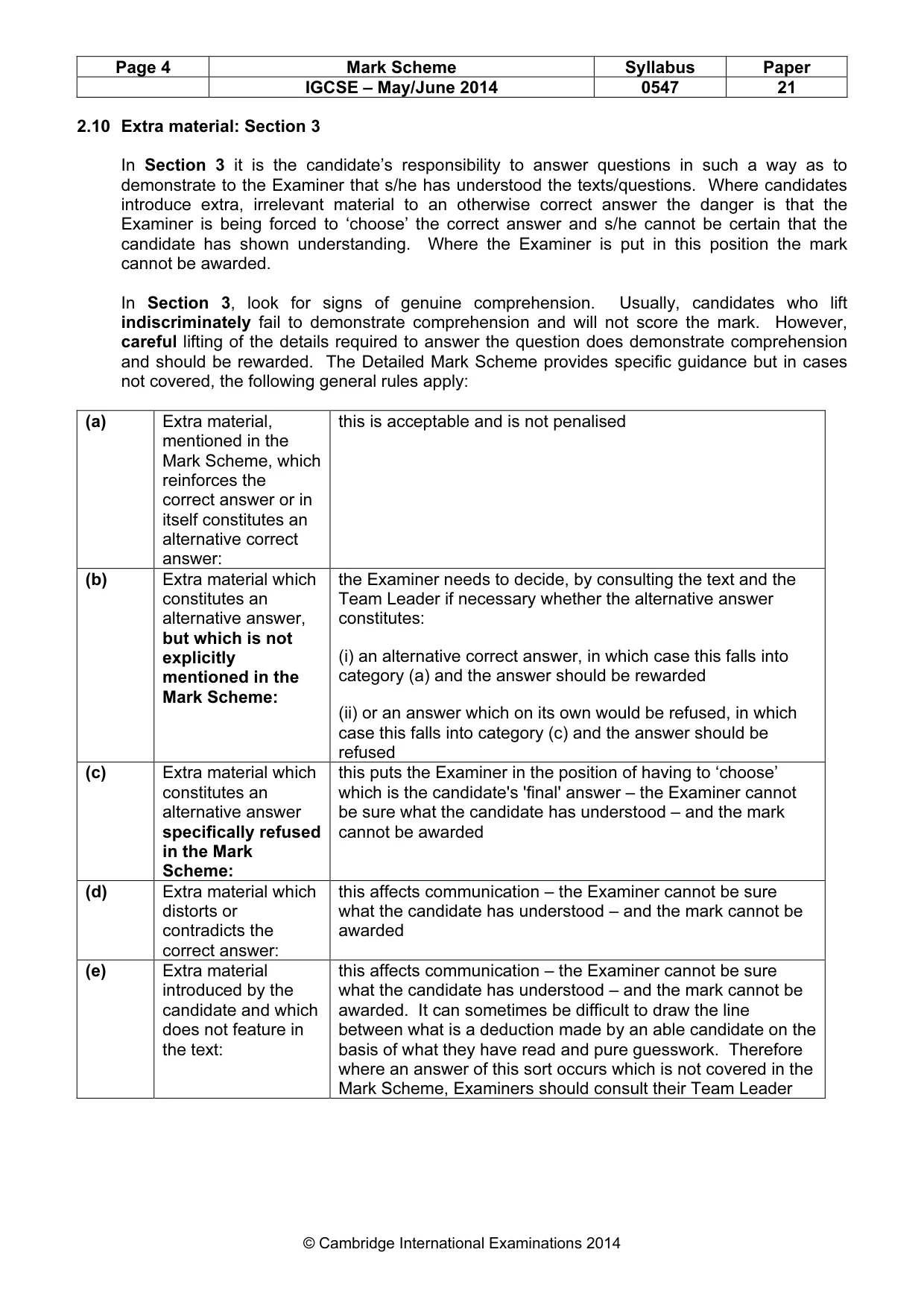 Mark scheme, page 4 of 13