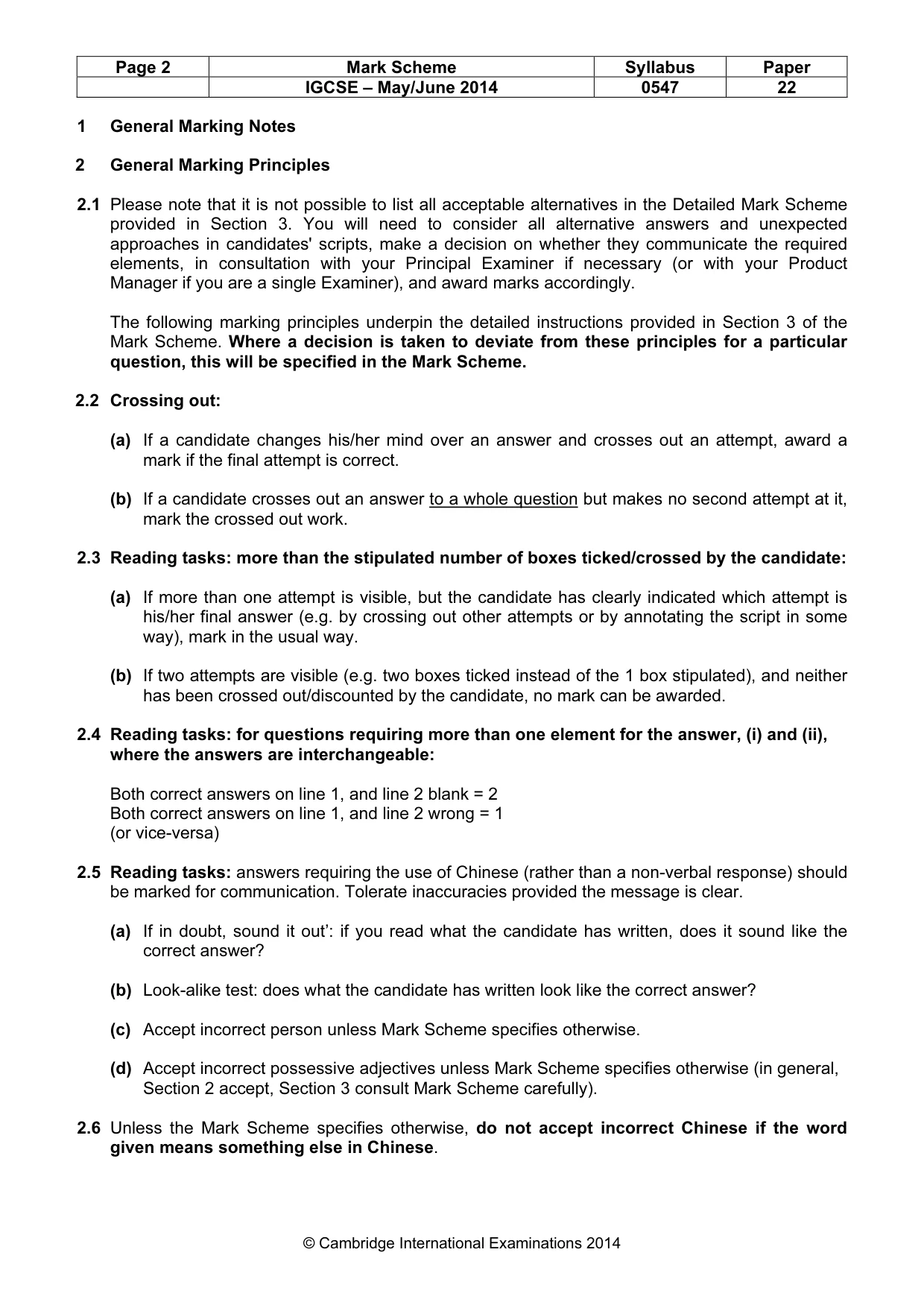 Mark scheme, page 2 of 16