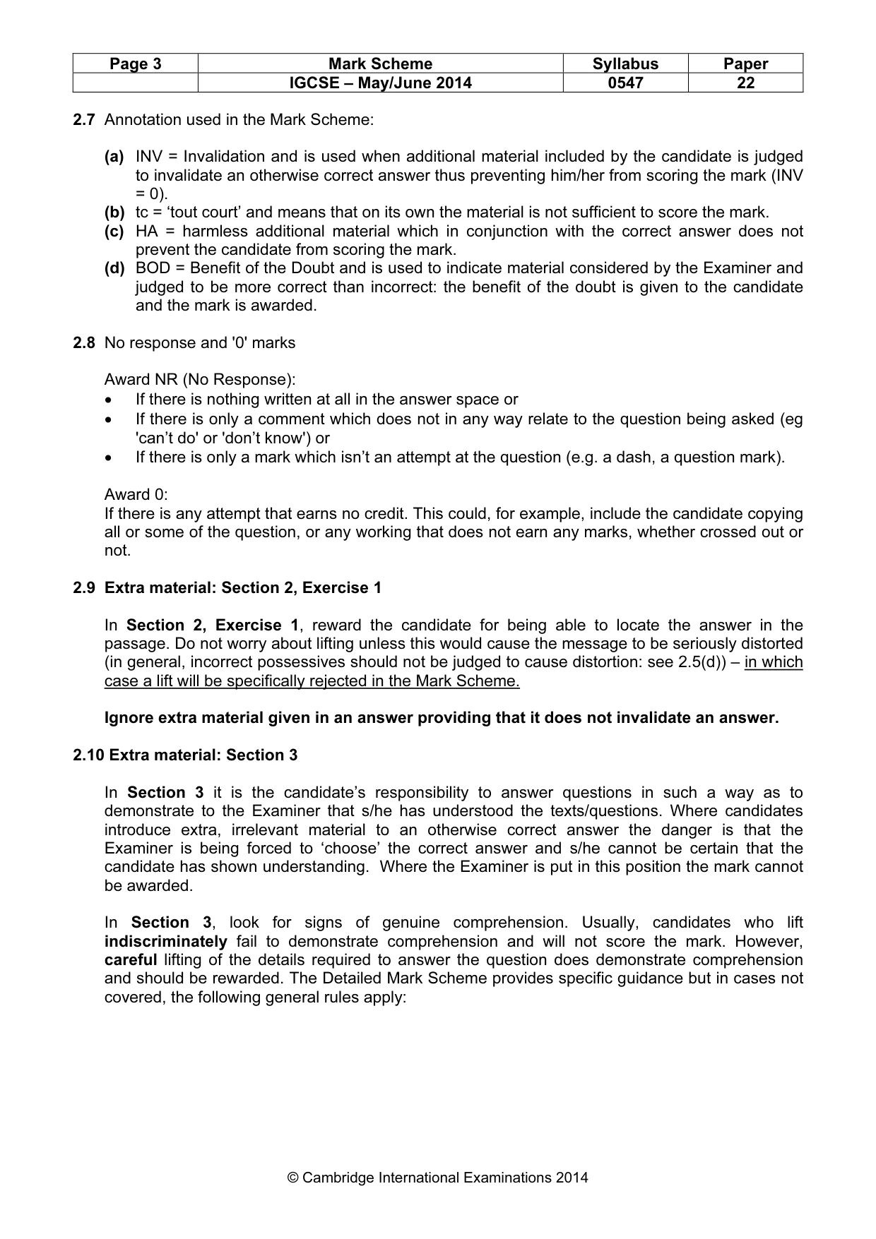Mark scheme, page 3 of 16