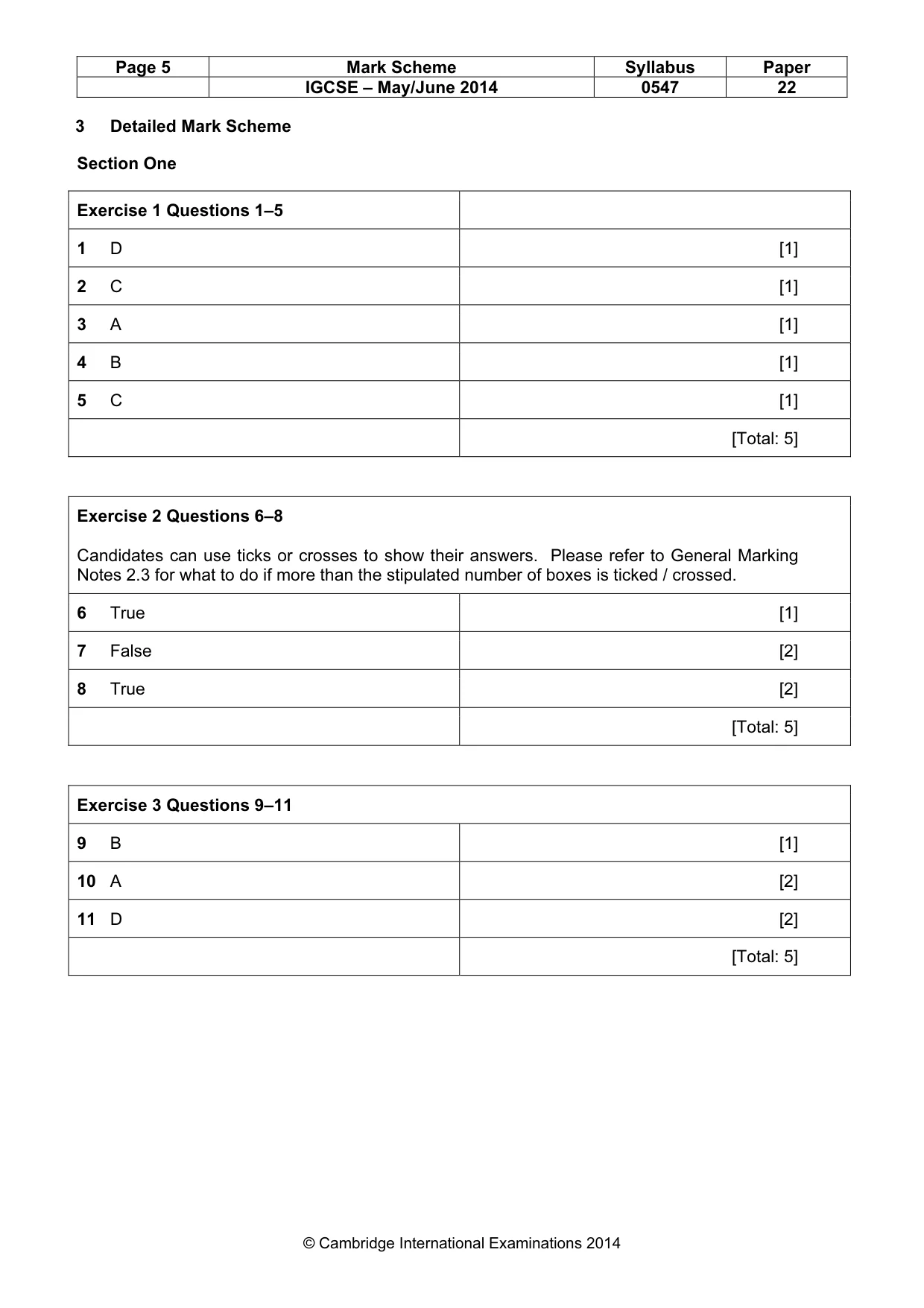 Mark scheme, page 5 of 16