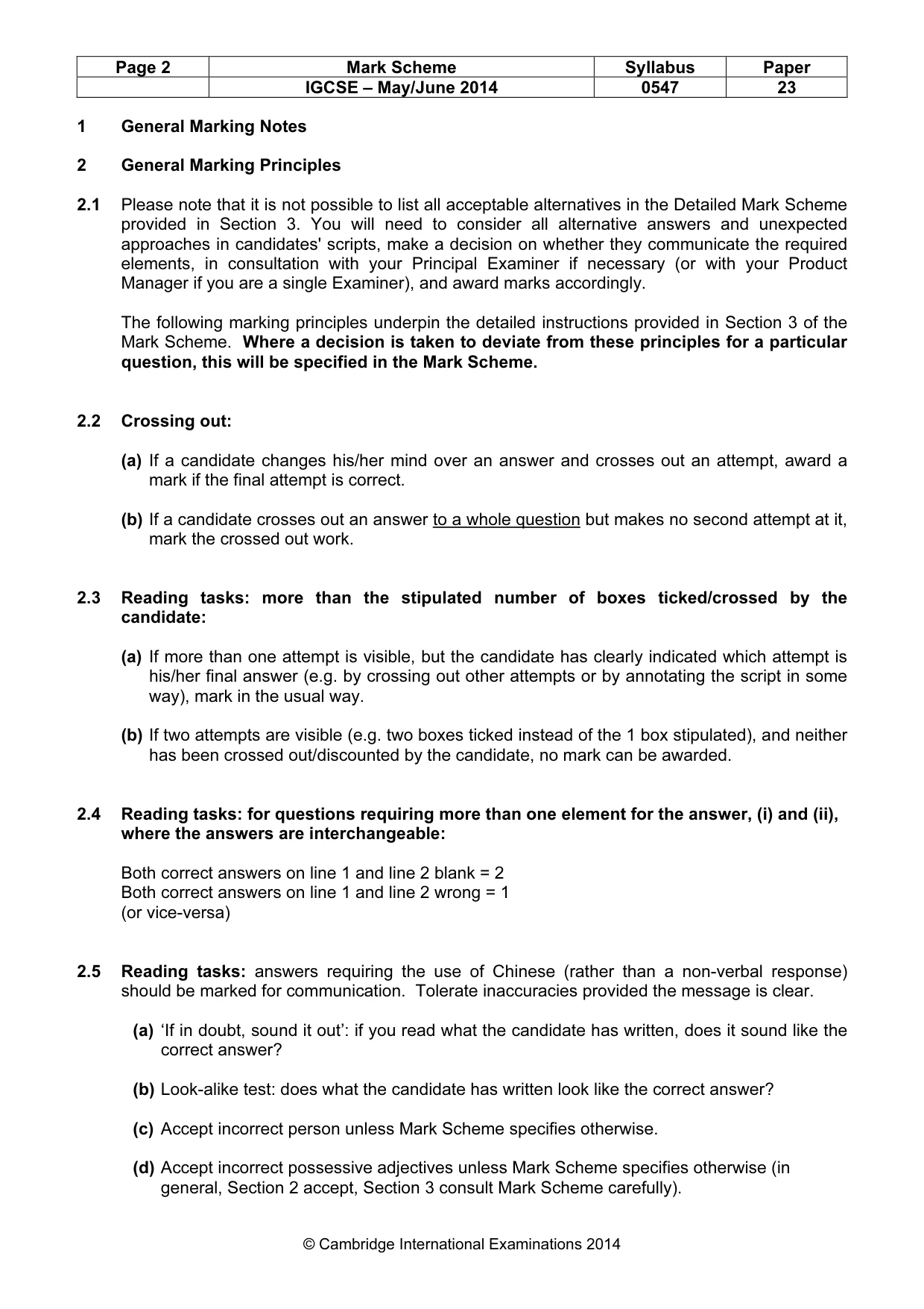 Mark scheme, page 2 of 13
