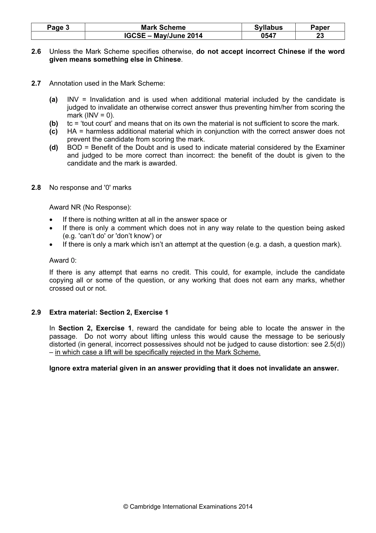 Mark scheme, page 3 of 13