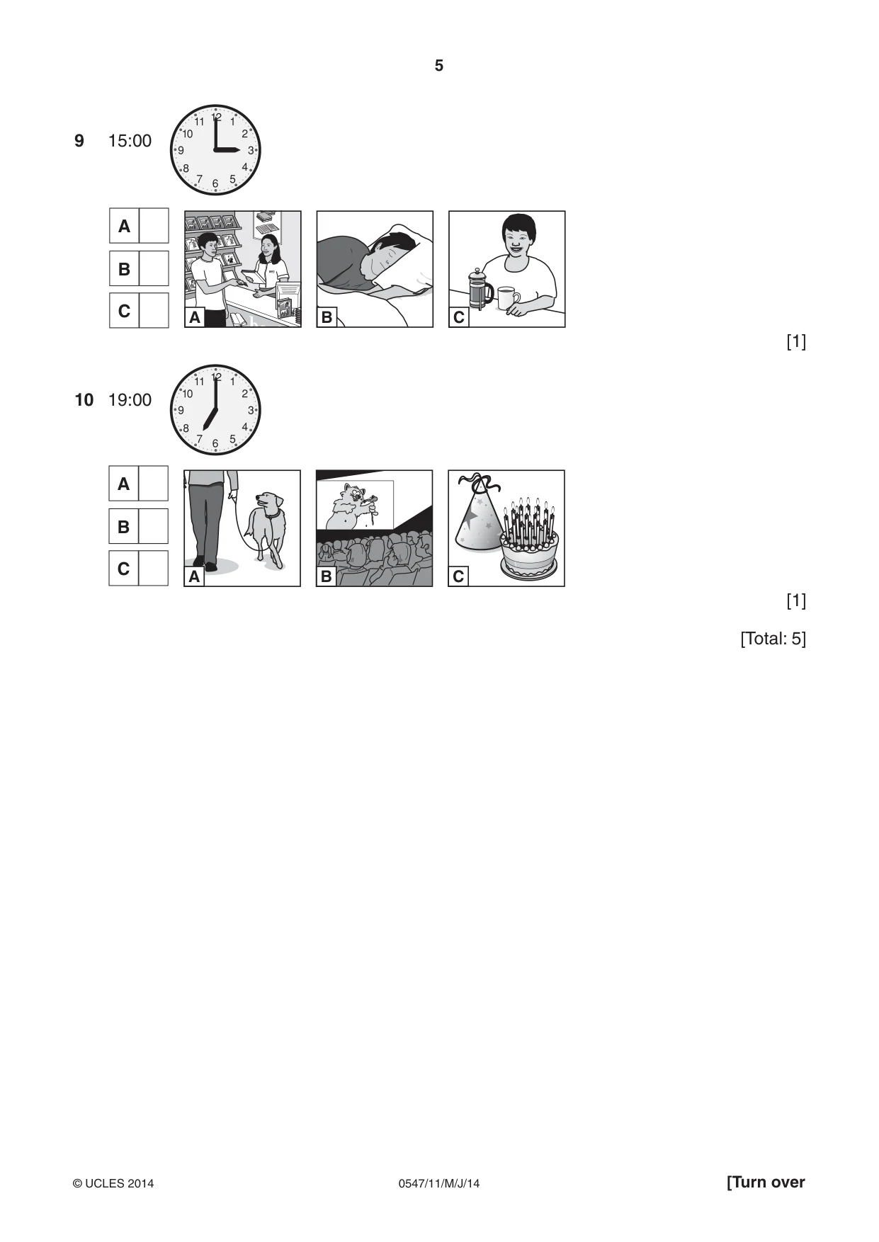 Cambridge IGCSE Chinese (Mandarin) - Foreign Language 0547 2014 May/June Paper 1 · Variant 1 question paper, page 5 of 12