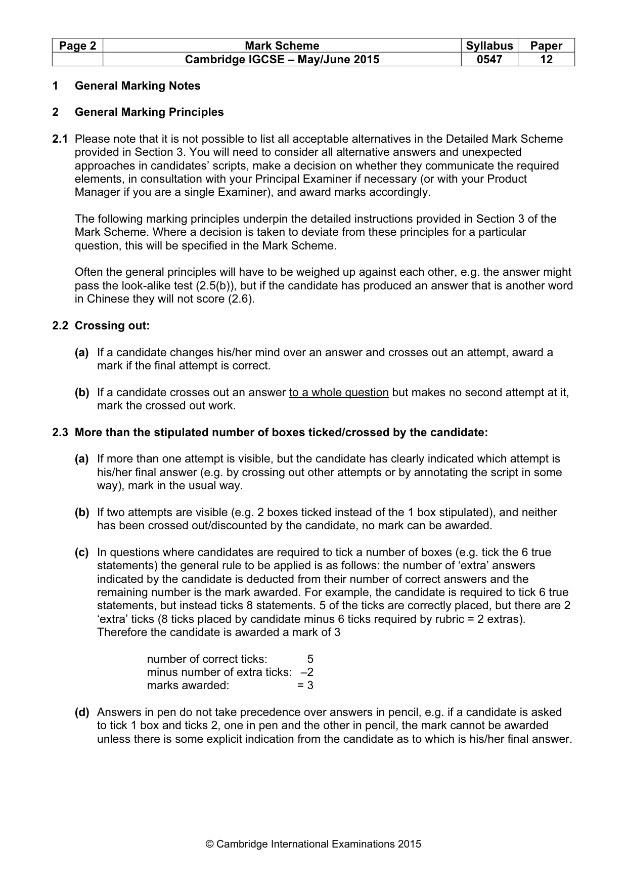 Mark scheme, page 2 of 18