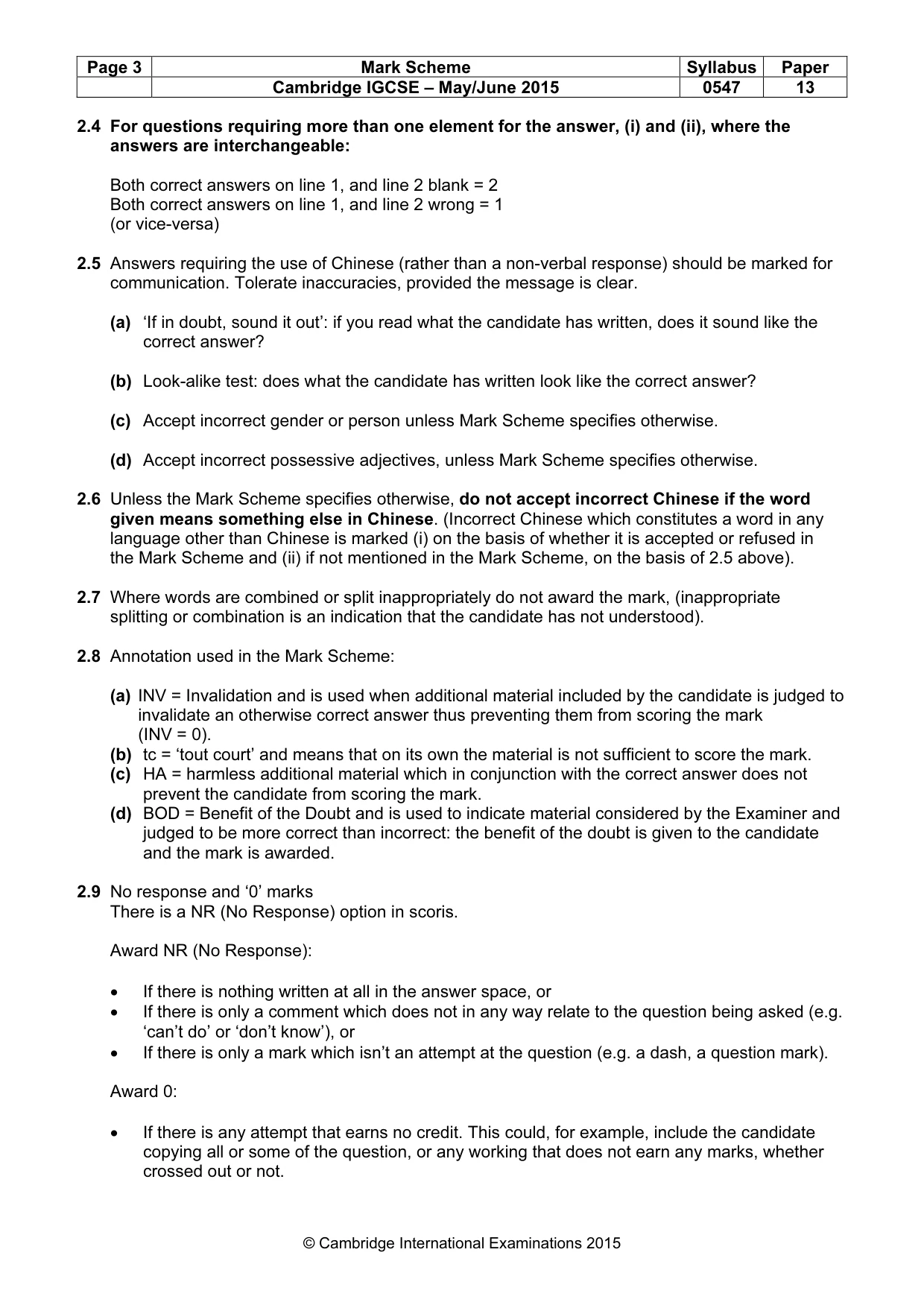 Mark scheme, page 3 of 18