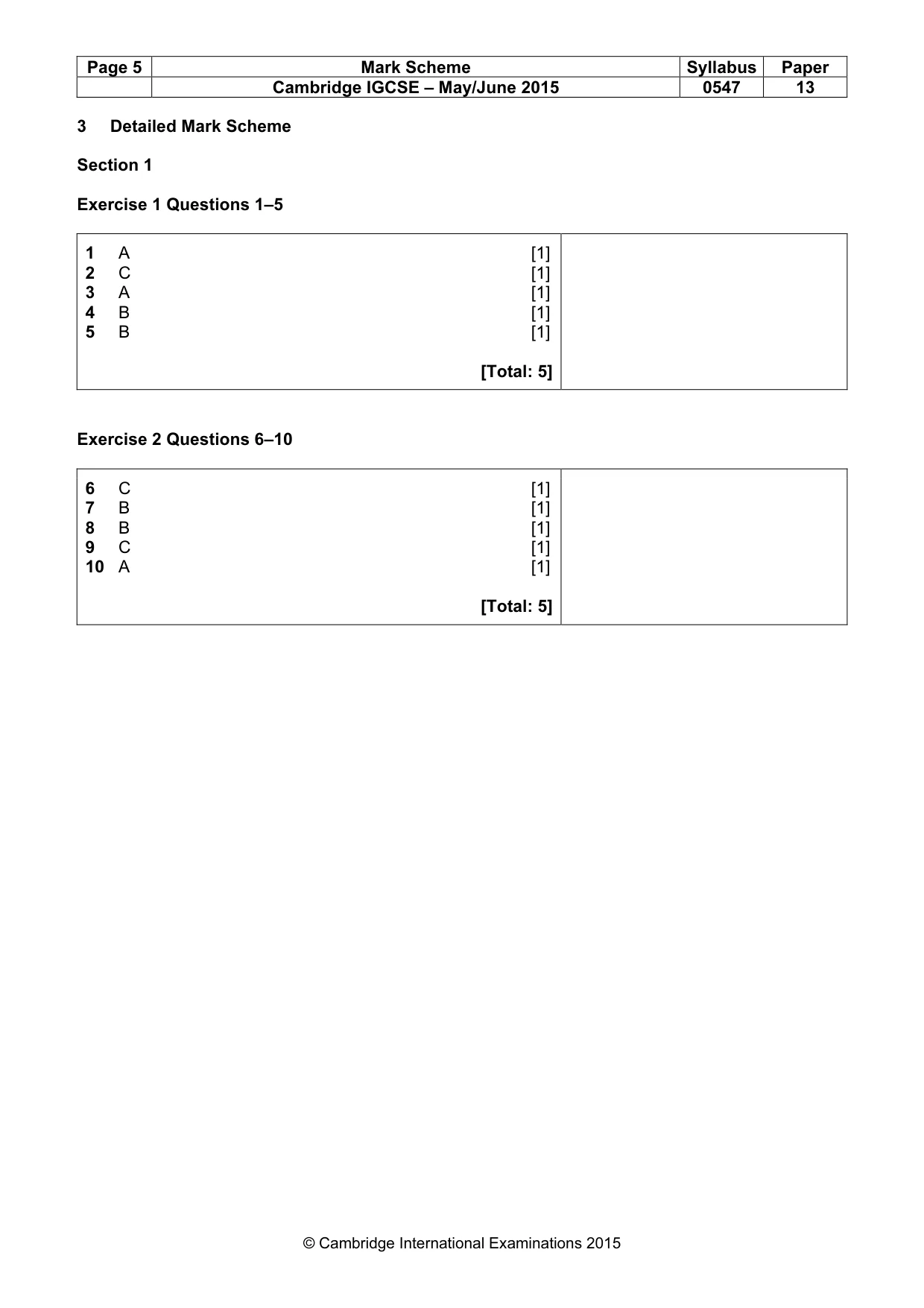 Mark scheme, page 5 of 18