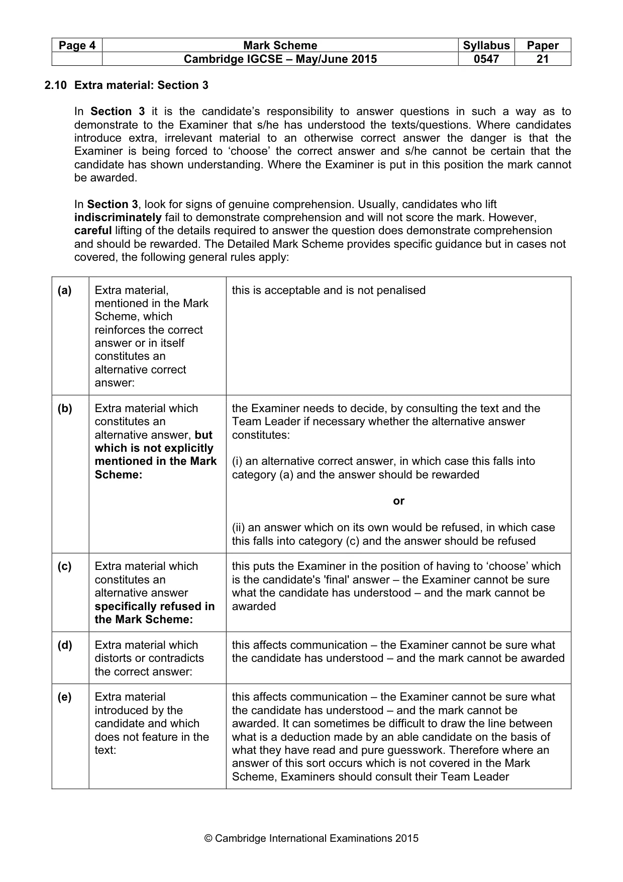 Mark scheme, page 4 of 7