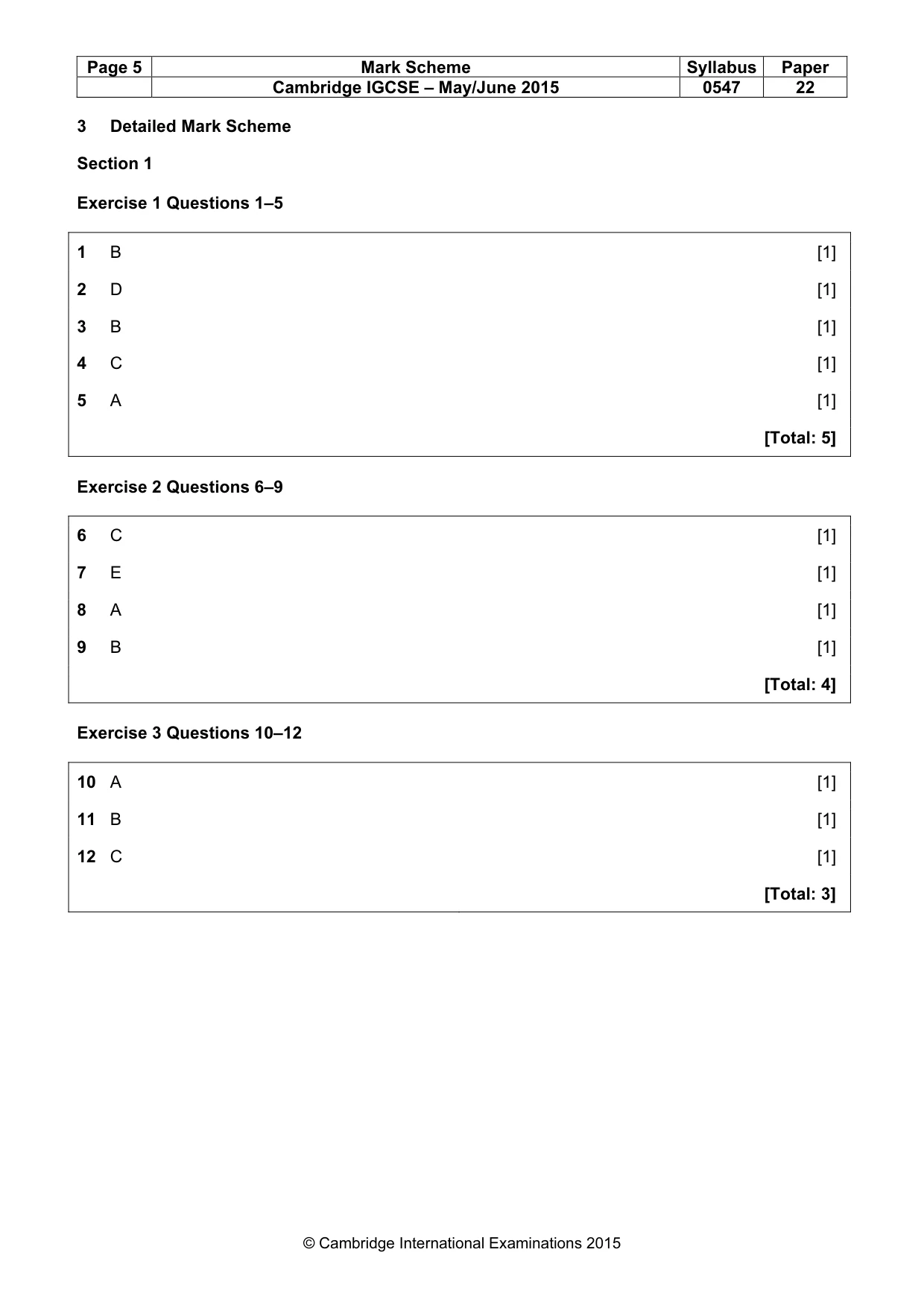 Mark scheme, page 5 of 7