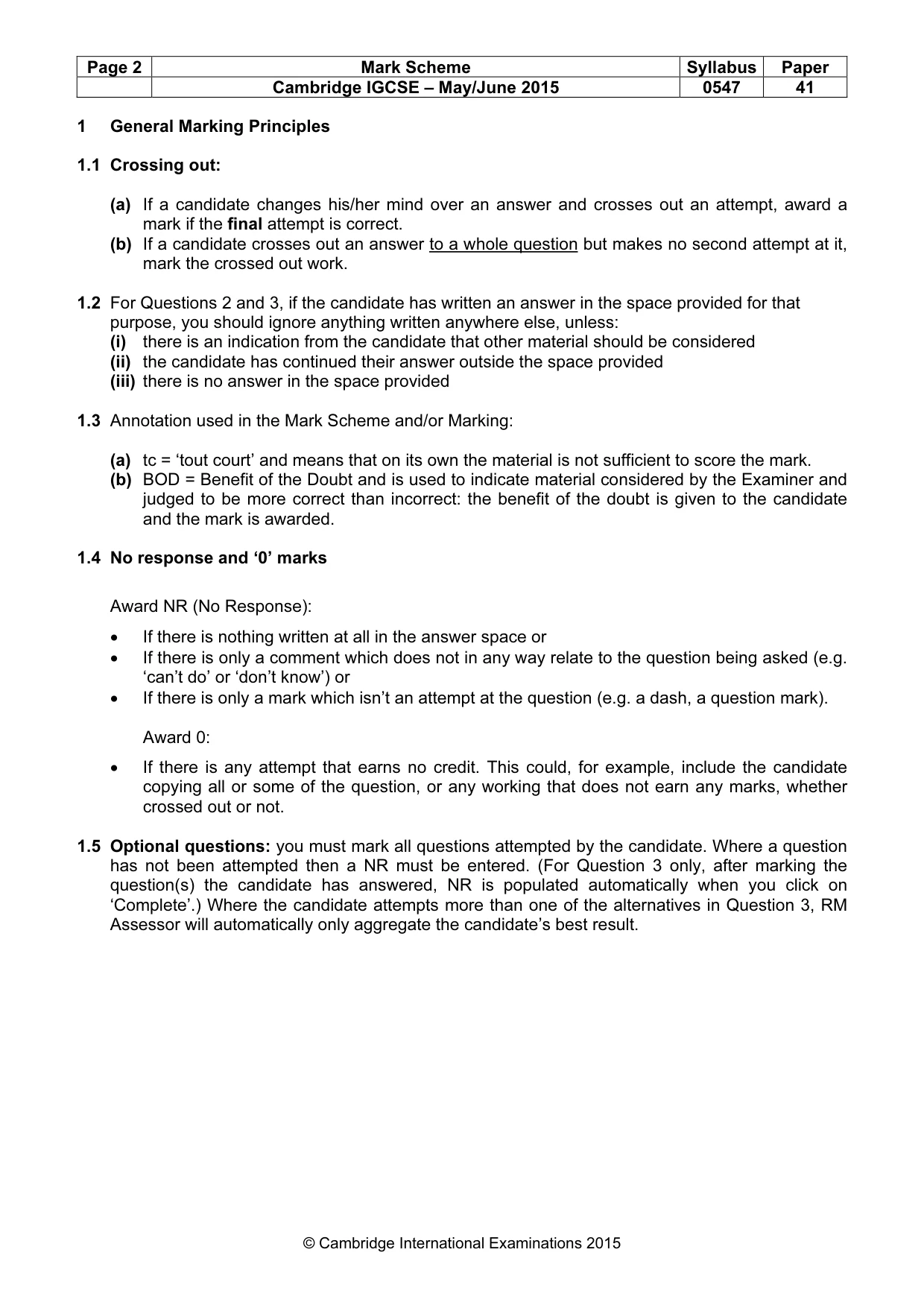 Mark scheme, page 2 of 14