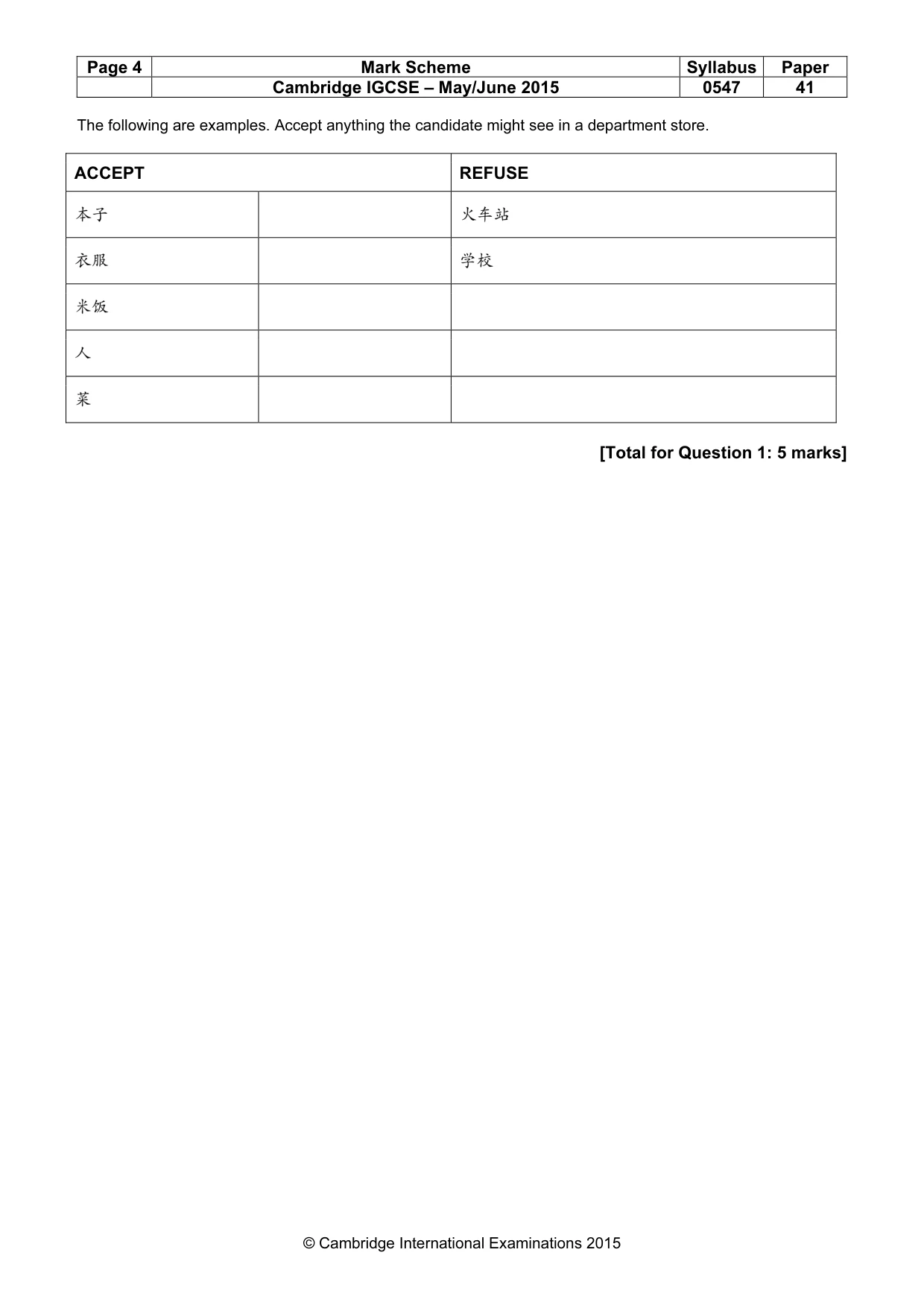 Mark scheme, page 4 of 14