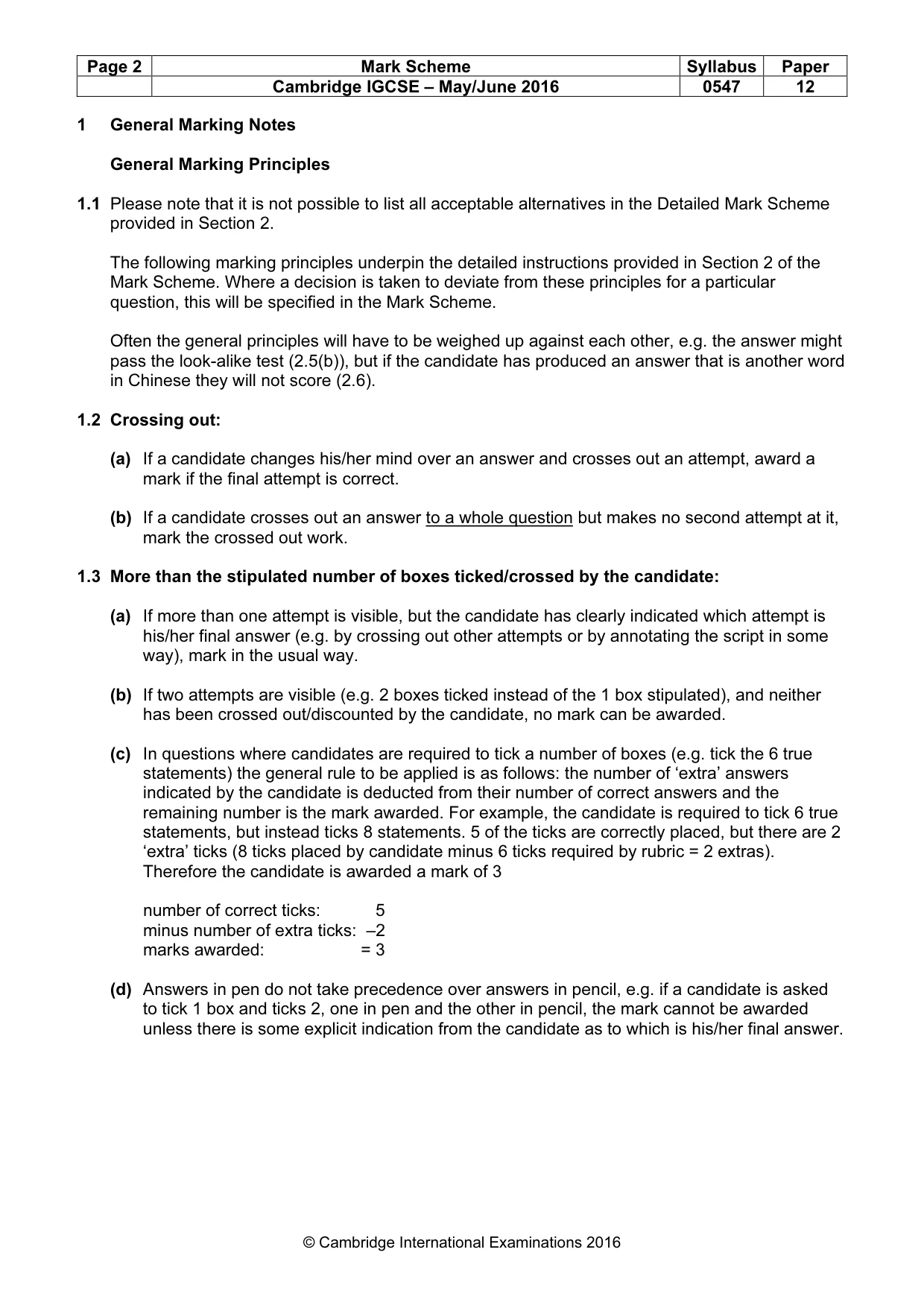 Mark scheme, page 2 of 16
