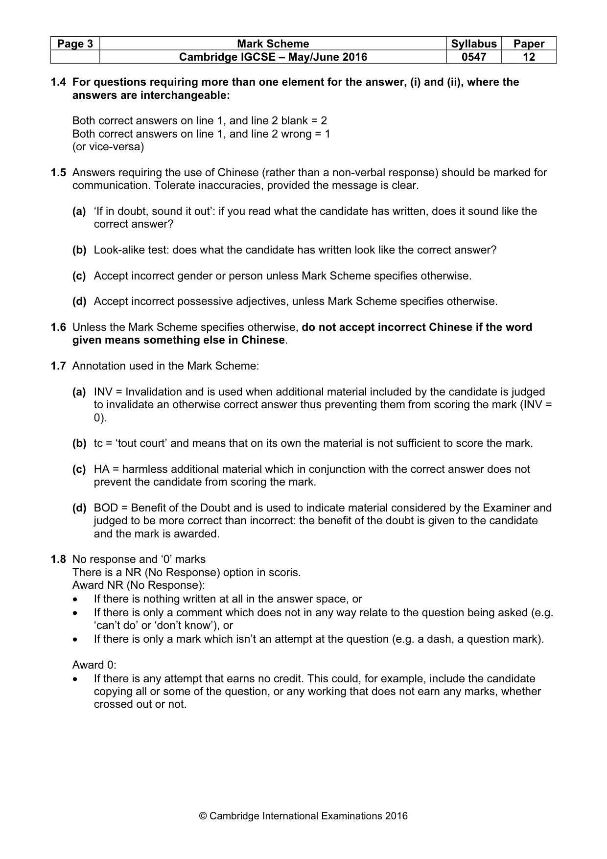 Mark scheme, page 3 of 16