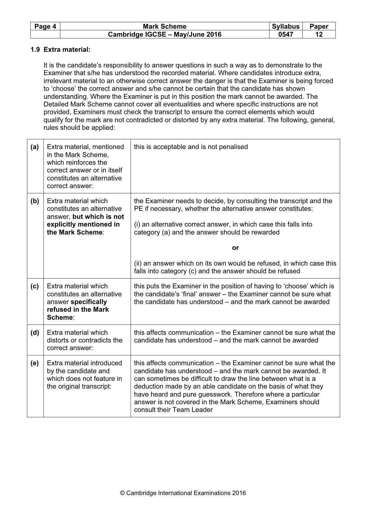 Mark scheme, page 4 of 16