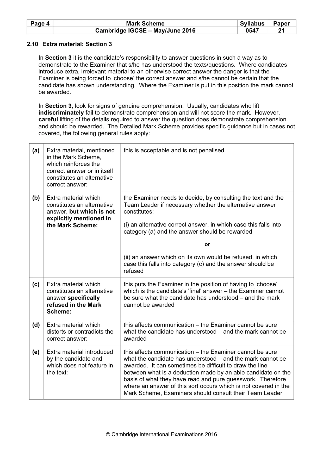 Mark scheme, page 4 of 7