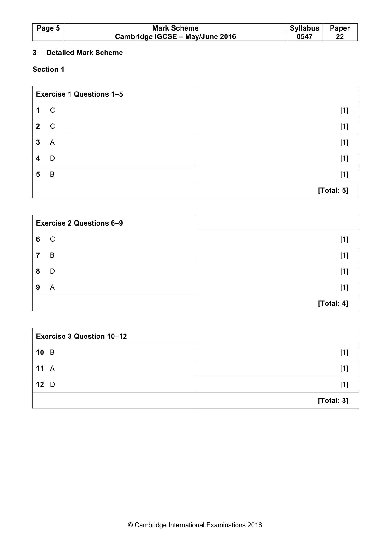 Mark scheme, page 5 of 9