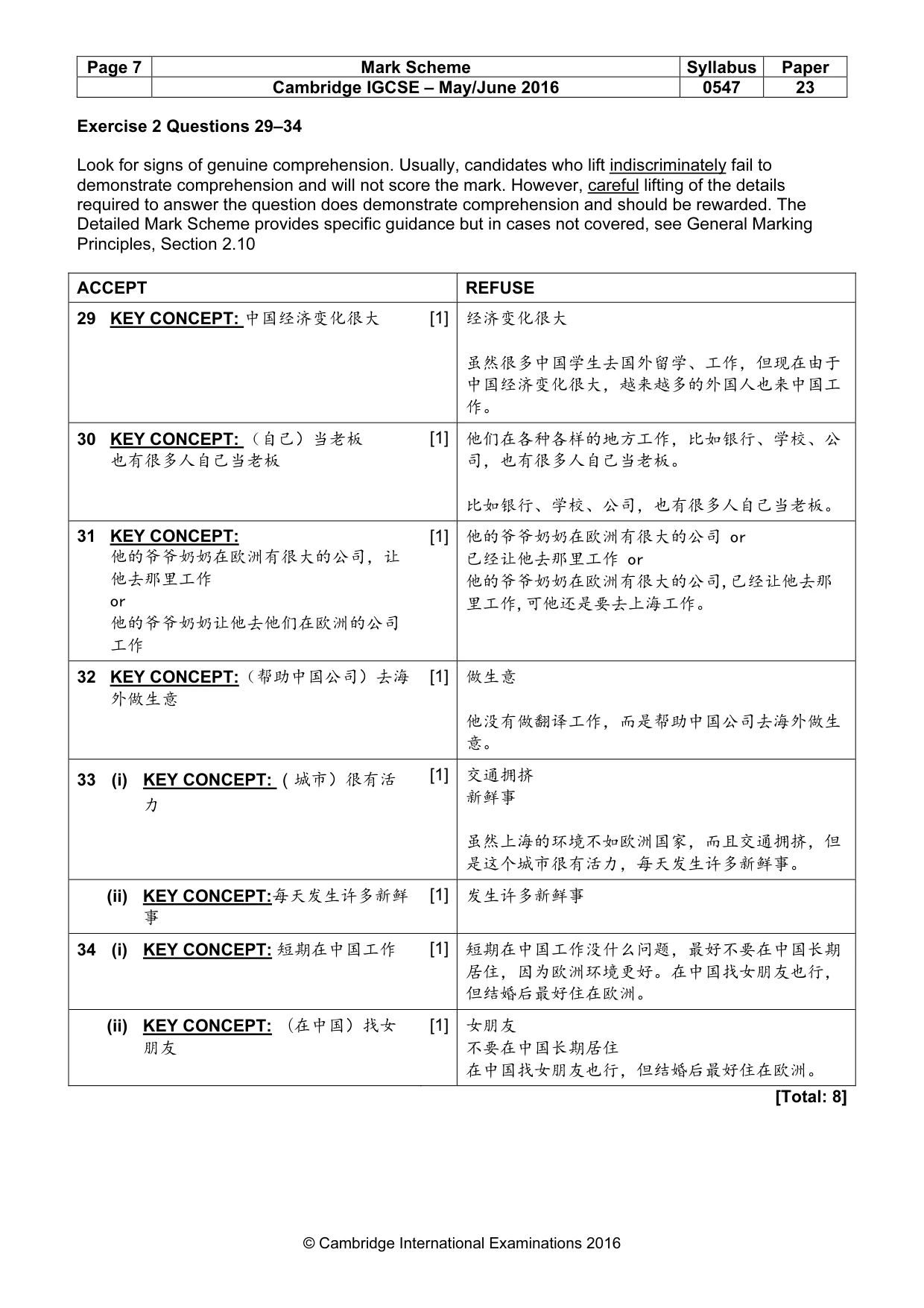 Mark scheme, page 7 of 7