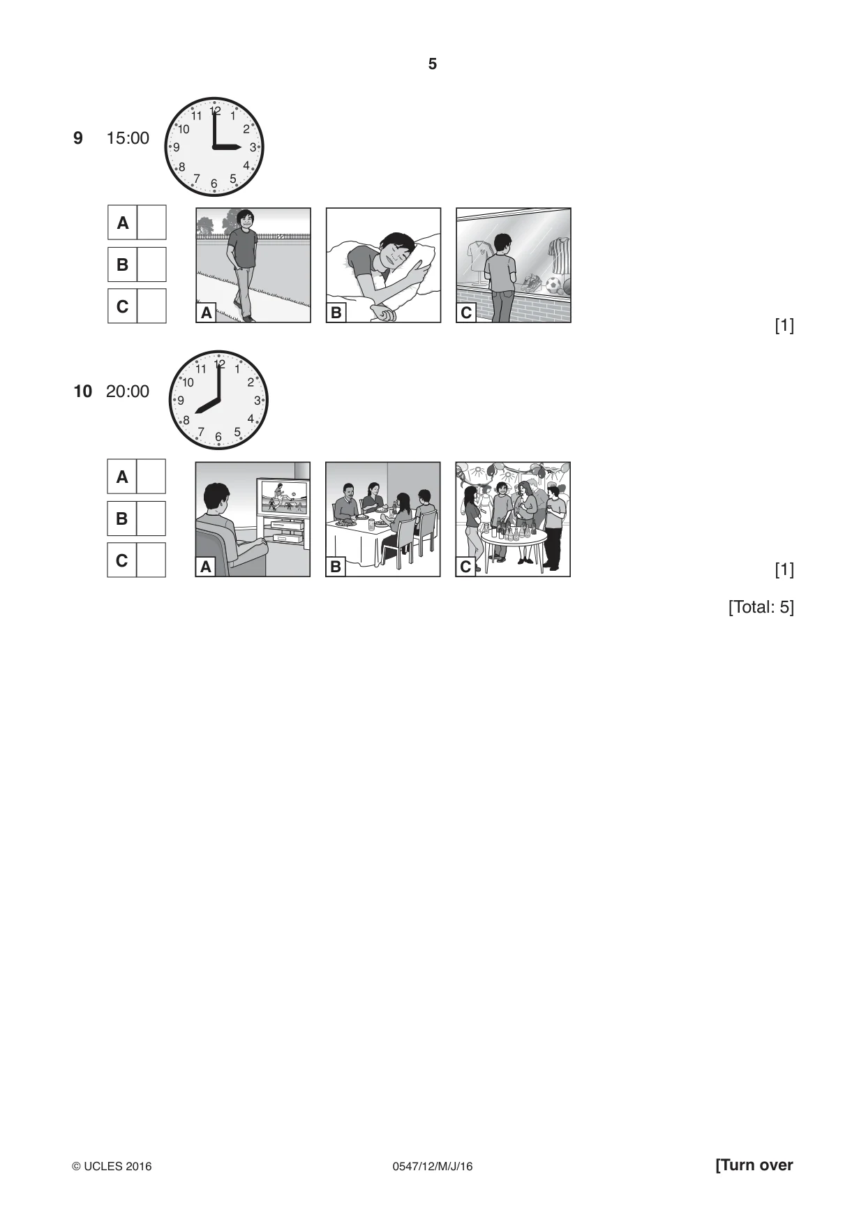 Cambridge IGCSE Chinese (Mandarin) - Foreign Language 0547 2016 May/June Paper 1 · Variant 2 question paper, page 5 of 12