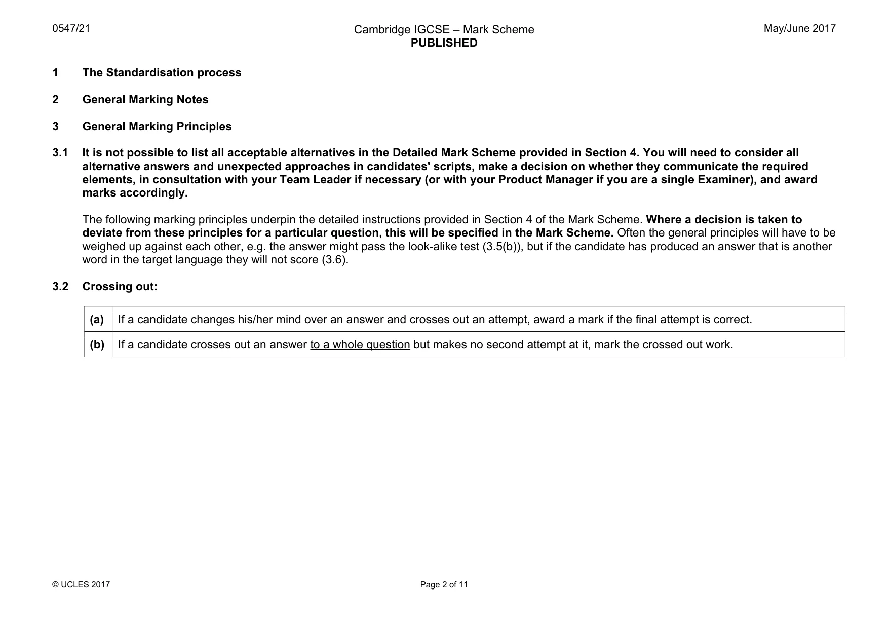 Mark scheme, page 2 of 11