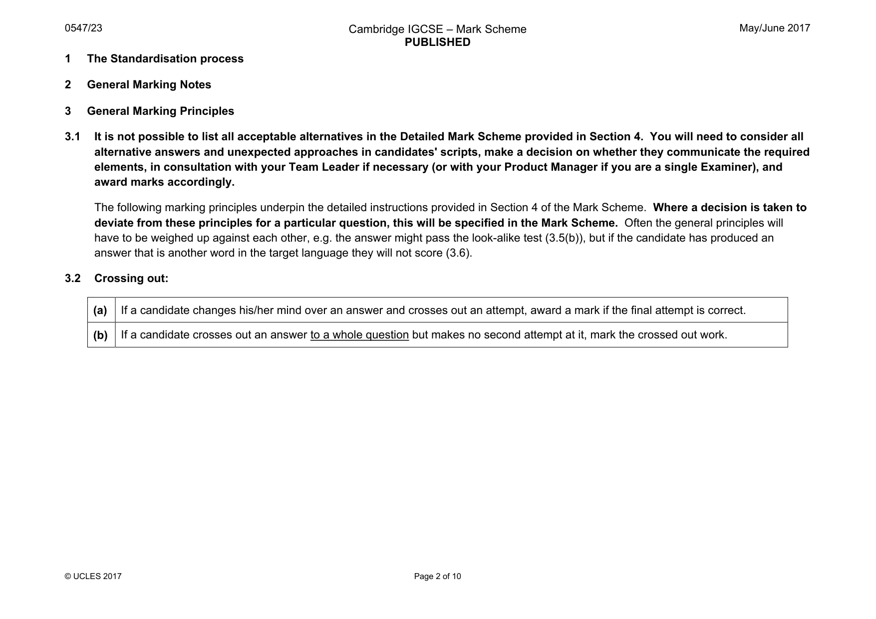 Mark scheme, page 2 of 10