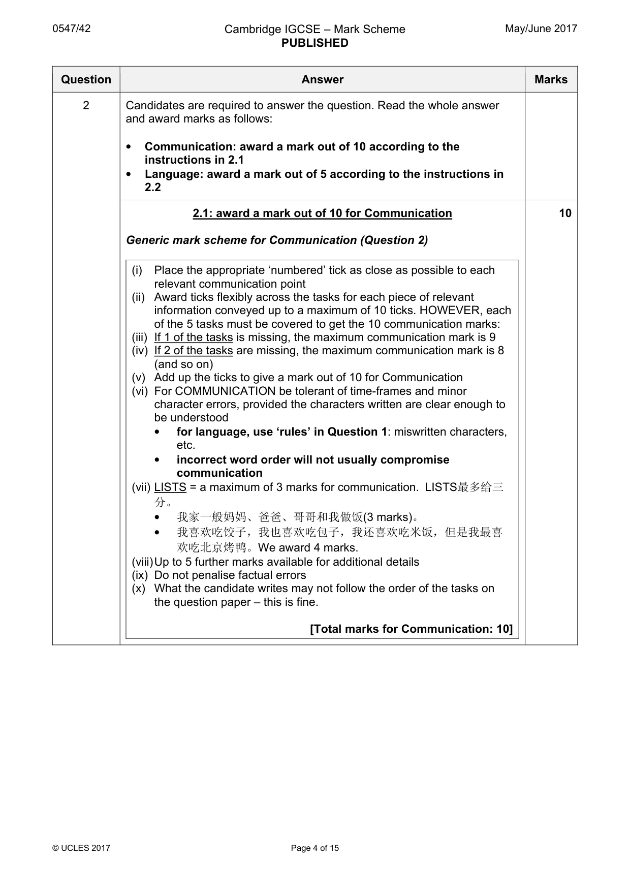 Mark scheme, page 4 of 15