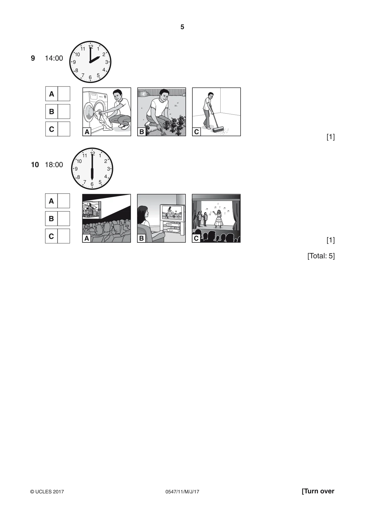 Cambridge IGCSE Chinese (Mandarin) - Foreign Language 0547 2017 May/June Paper 1 · Variant 1 question paper, page 5 of 12