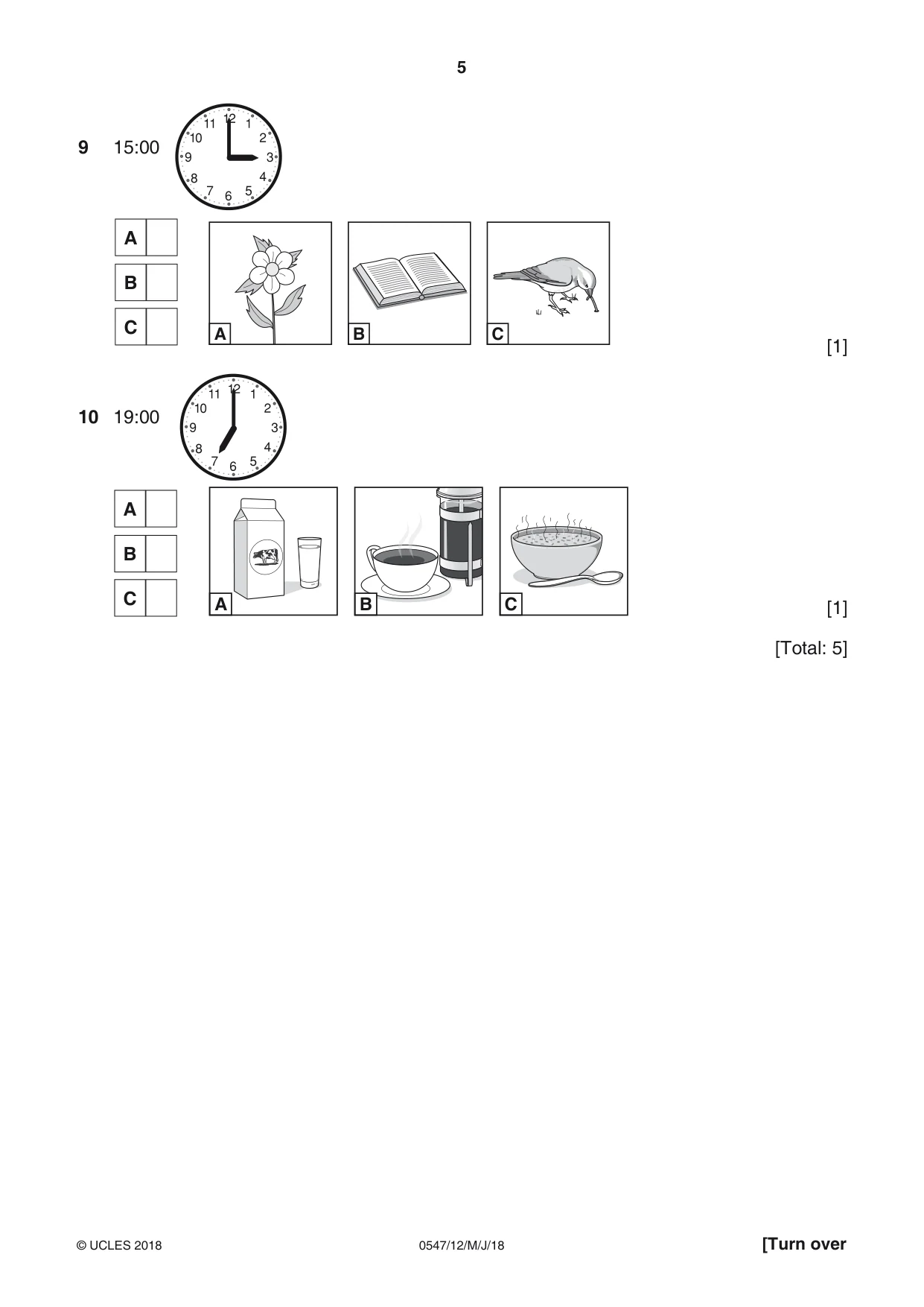 Cambridge IGCSE Chinese (Mandarin) - Foreign Language 0547 2018 May/June Paper 1 · Variant 2 question paper, page 5 of 12