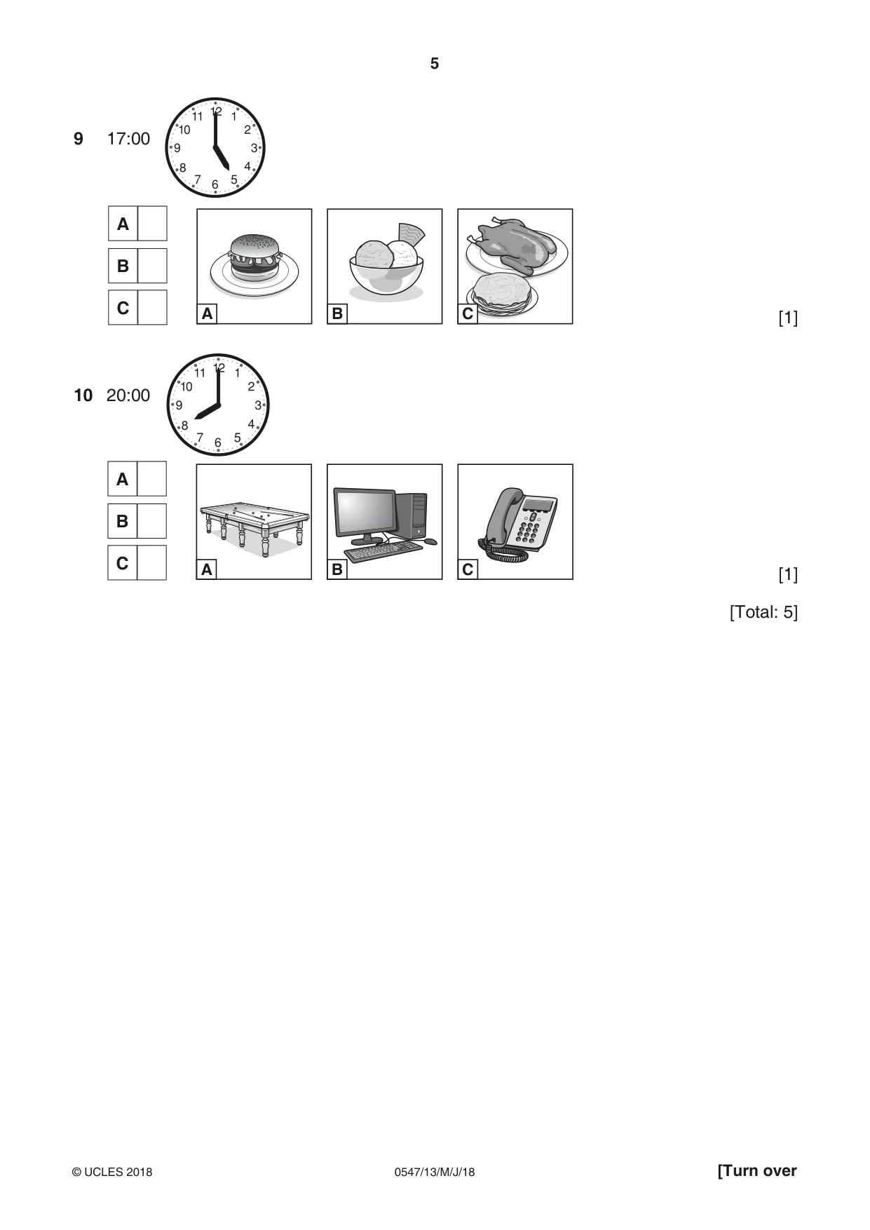 Cambridge IGCSE Chinese (Mandarin) - Foreign Language 0547 2018 May/June Paper 1 · Variant 3 question paper, page 5 of 12