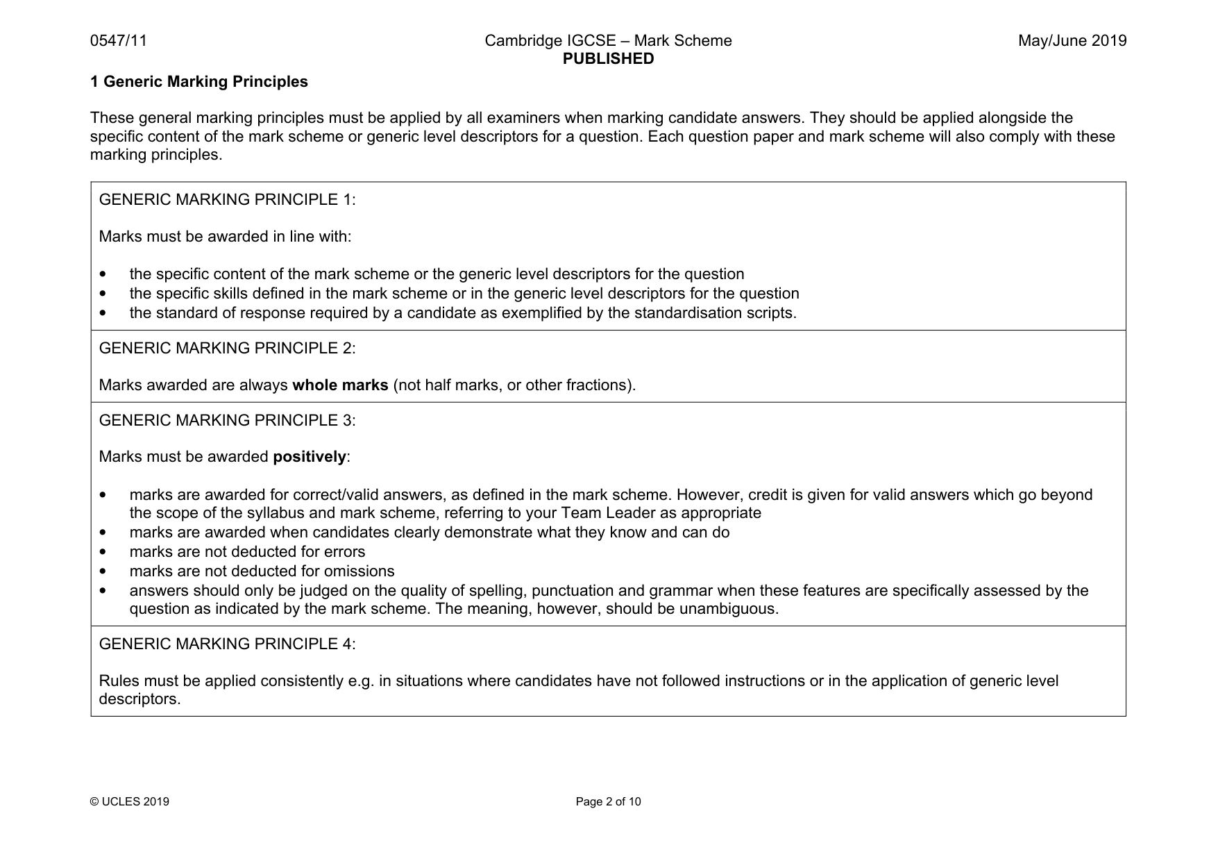Mark scheme, page 2 of 10