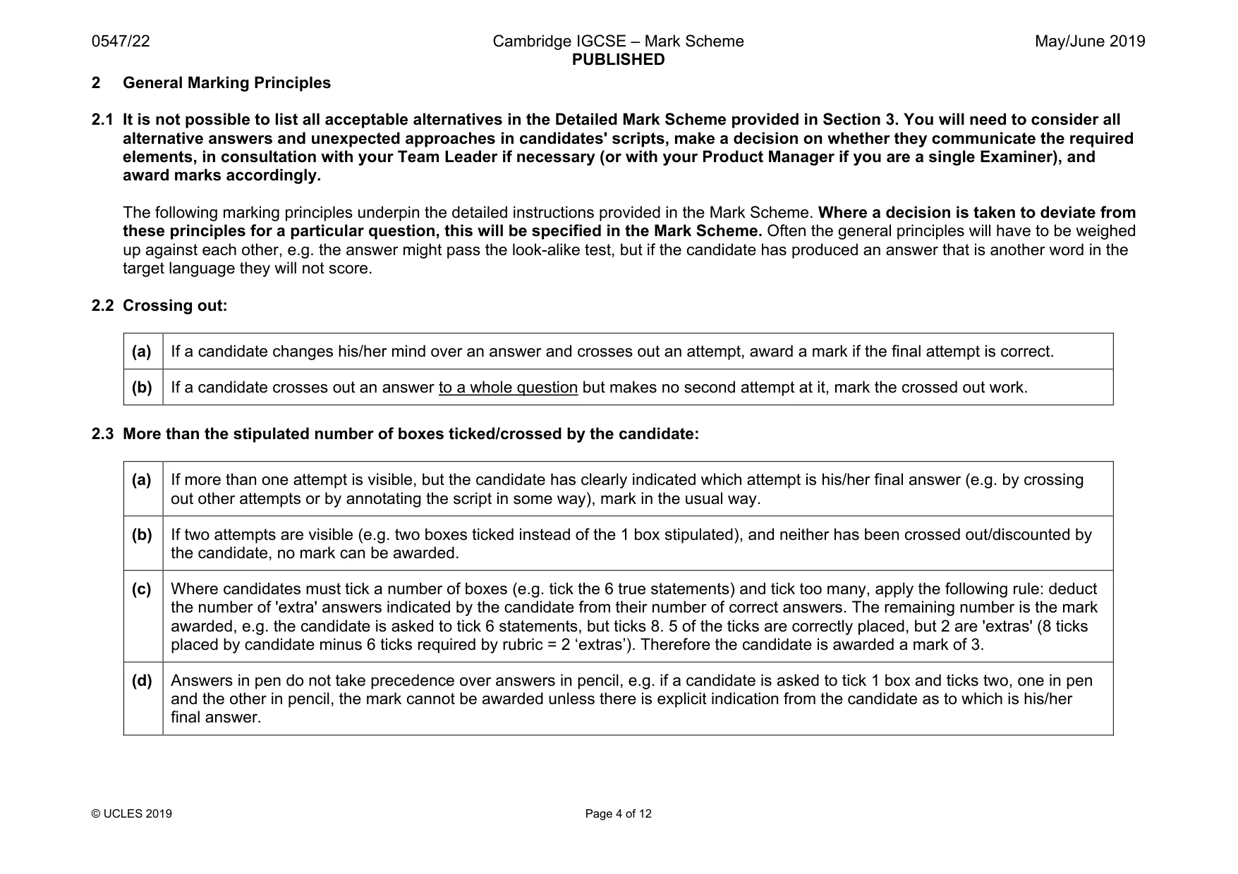 Mark scheme, page 4 of 12