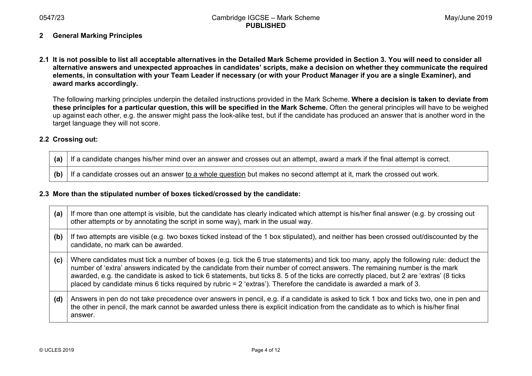 Mark scheme, page 4 of 12