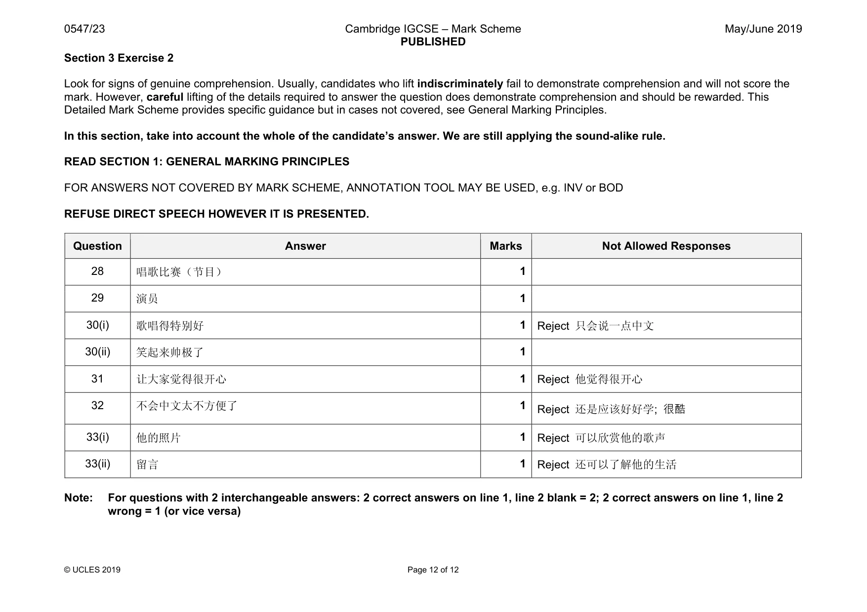 Mark scheme, page 12 of 12