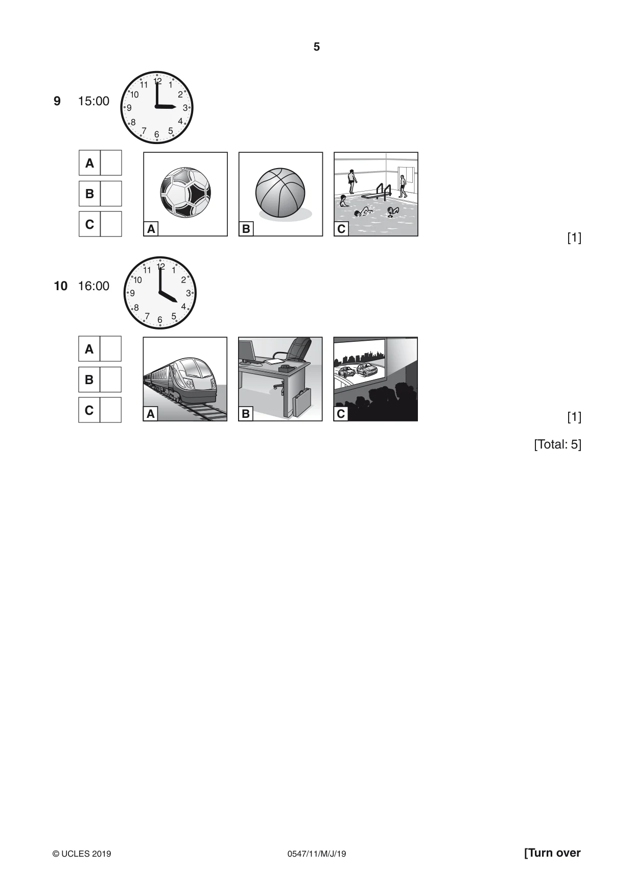 Cambridge IGCSE Chinese (Mandarin) - Foreign Language 0547 2019 May/June Paper 1 · Variant 1 question paper, page 5 of 12