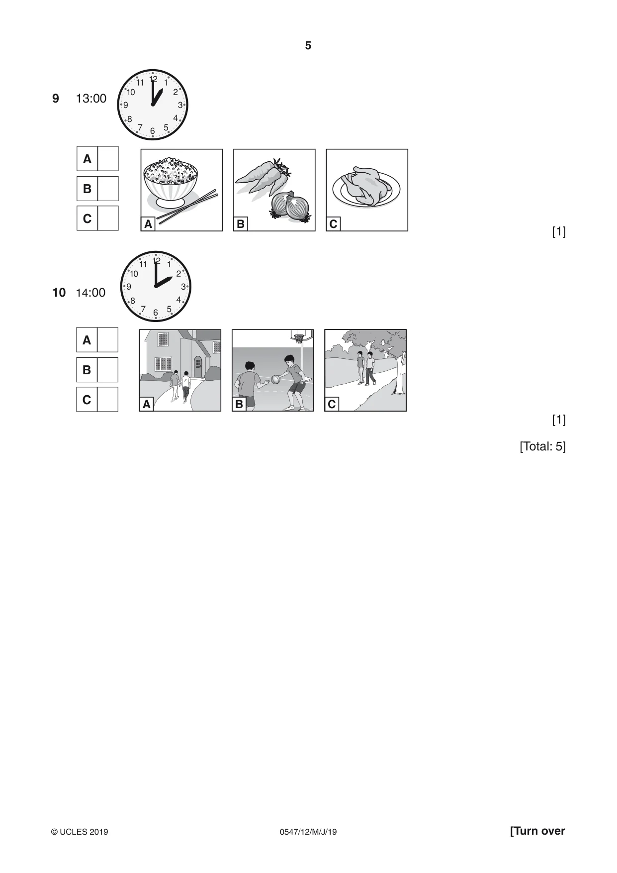 Cambridge IGCSE Chinese (Mandarin) - Foreign Language 0547 2019 May/June Paper 1 · Variant 2 question paper, page 5 of 12