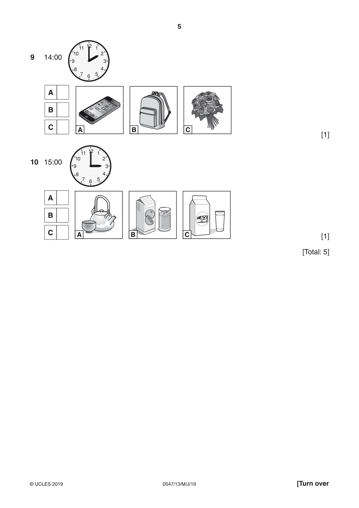 Cambridge IGCSE Chinese (Mandarin) - Foreign Language 0547 2019 May/June Paper 1 · Variant 3 question paper, page 5 of 12