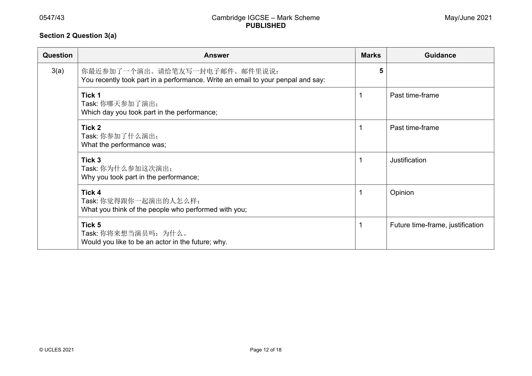 Mark scheme, page 12 of 18