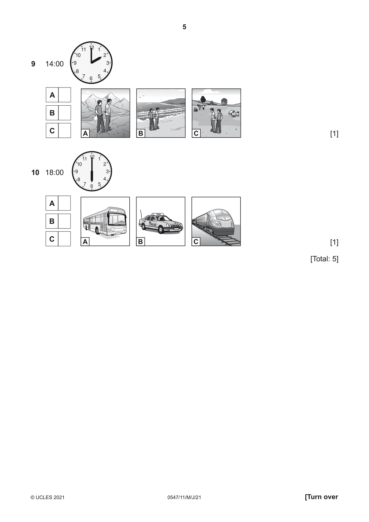 Cambridge IGCSE Chinese (Mandarin) - Foreign Language 0547 2021 May/June Paper 1 · Variant 1 question paper, page 5 of 12